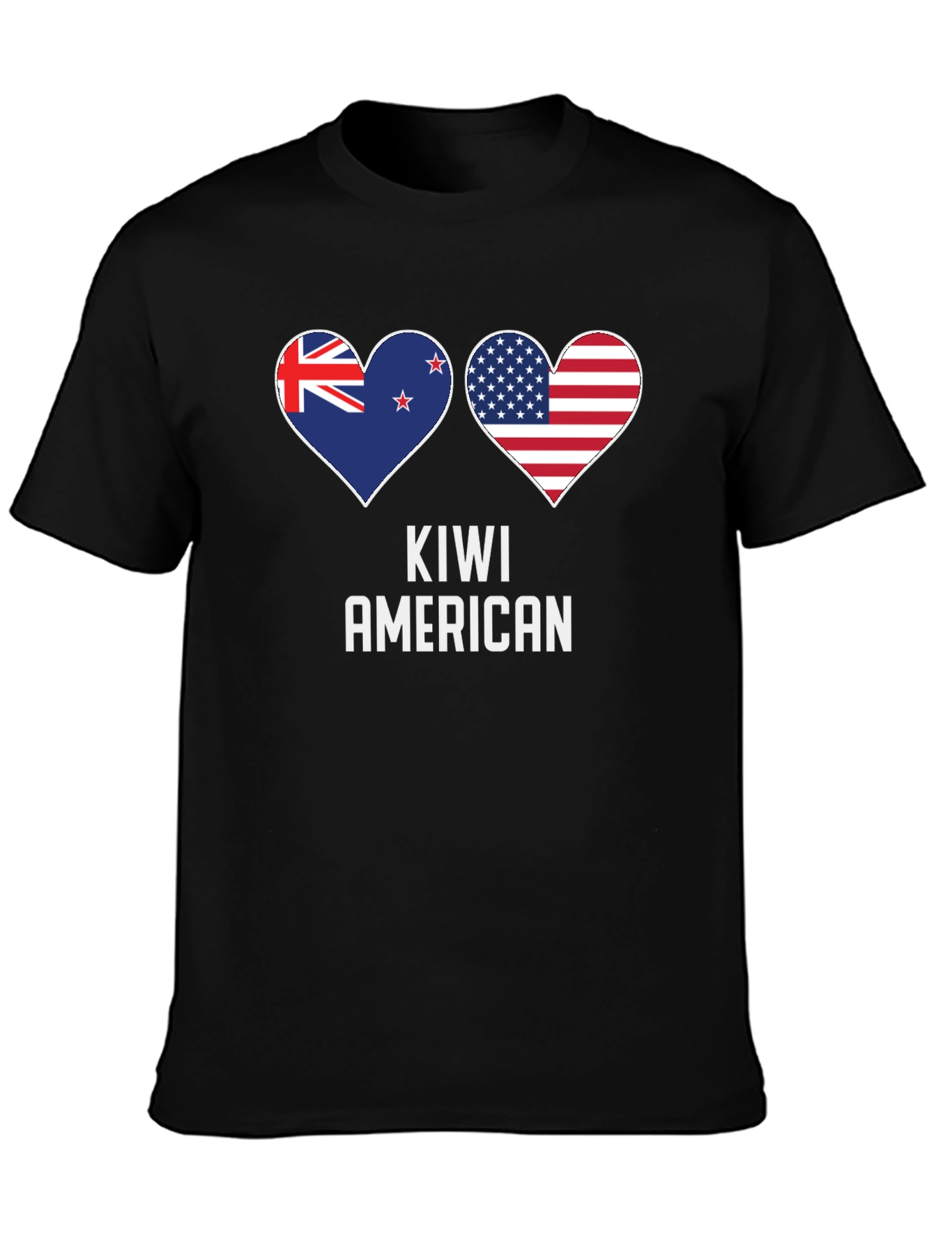 Kiwi American Flag Heart T-Shirt