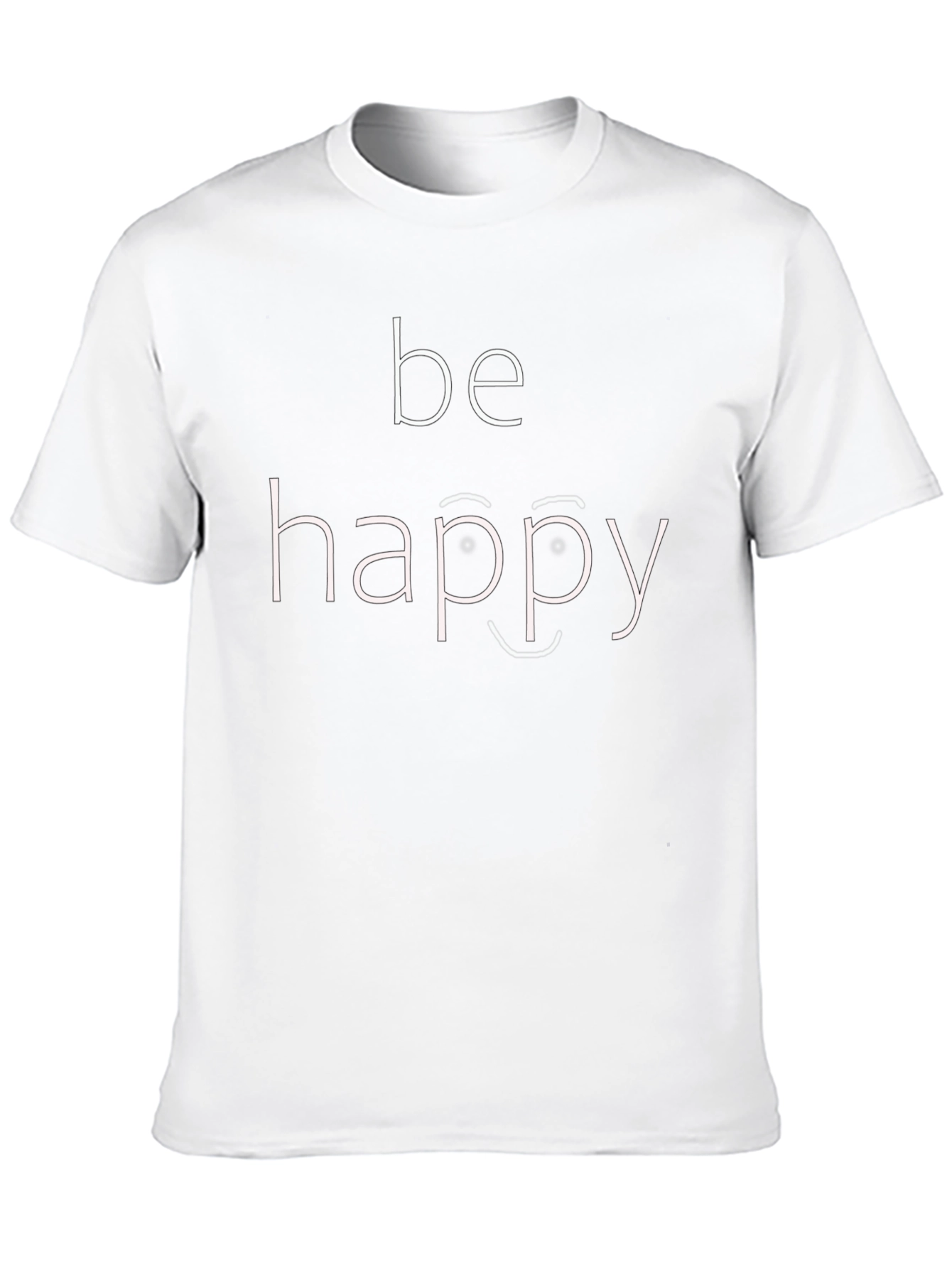 Be Happy Graphic Tee - Black Cotton T-Shirt