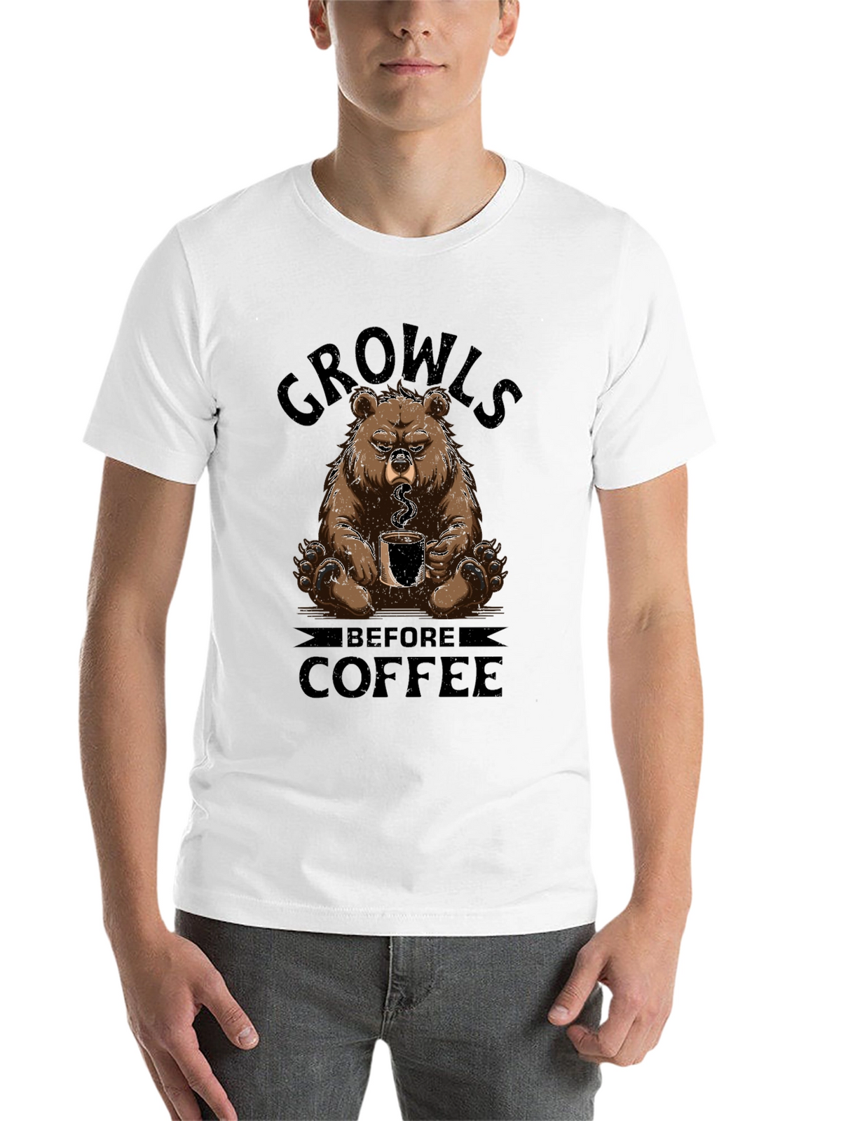 Growls Before Coffee Bear T-Shirt