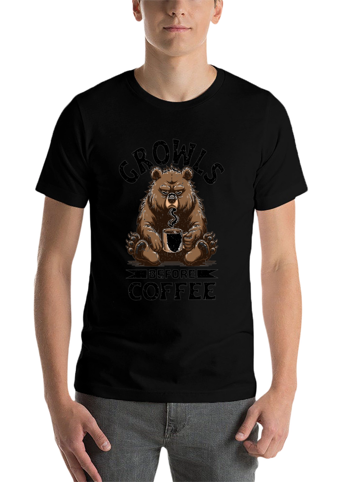Growls Before Coffee Bear T-Shirt