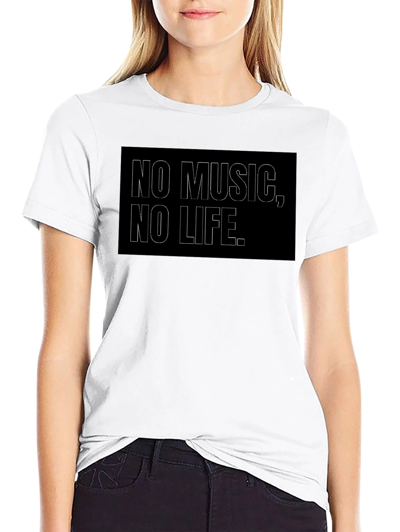 No Music No Life T-Shirt - Black Graphic Tee