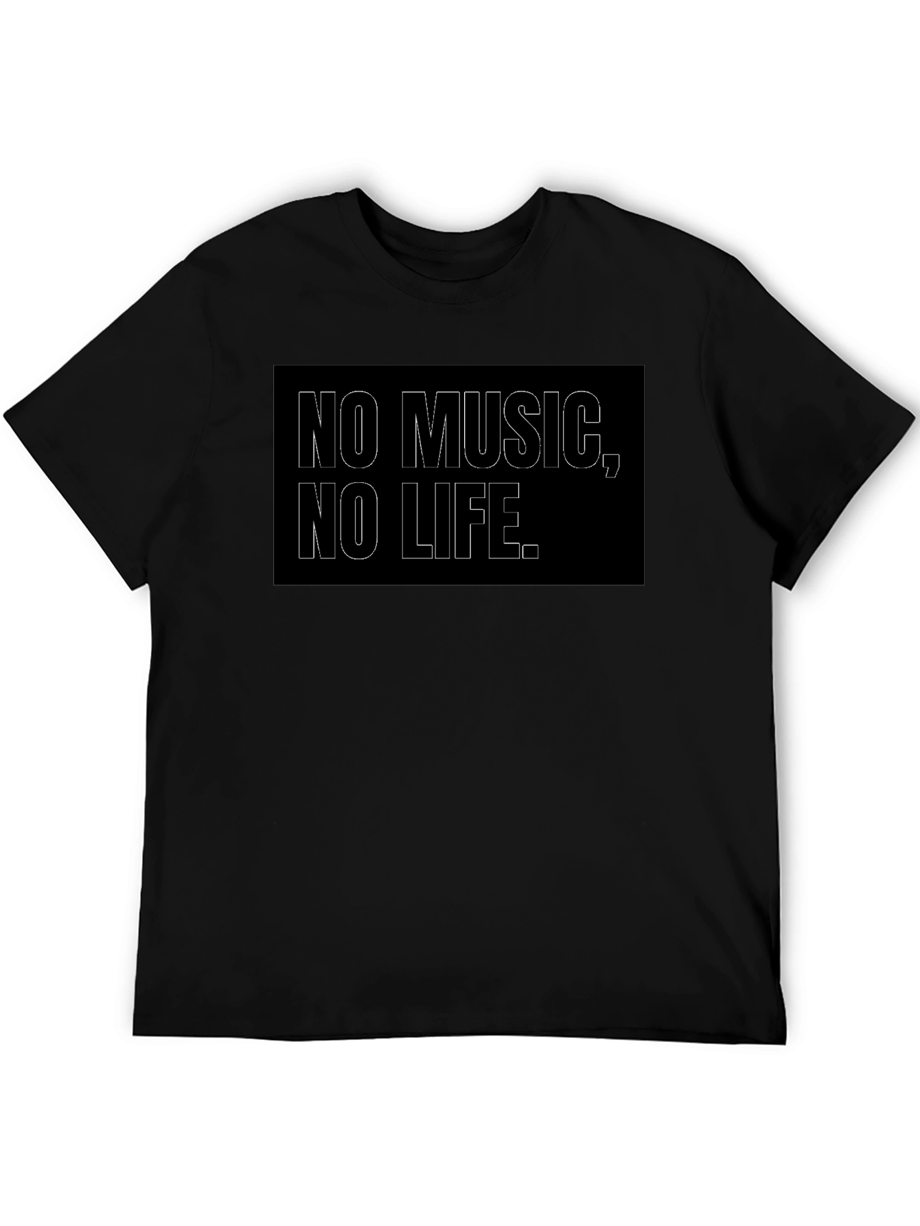 No Music No Life T-Shirt - Black Graphic Tee