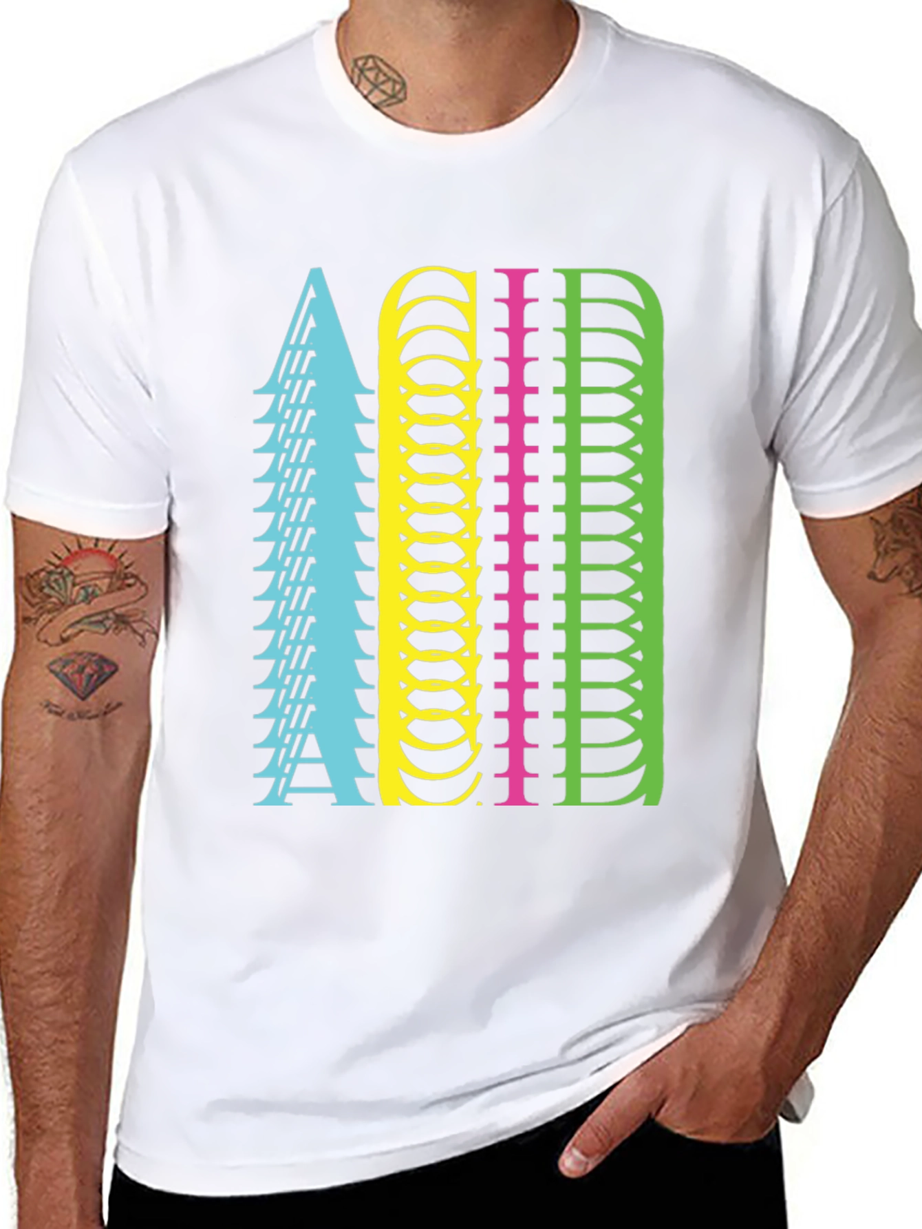 Retro ACID Letter Graphic Black T-Shirt