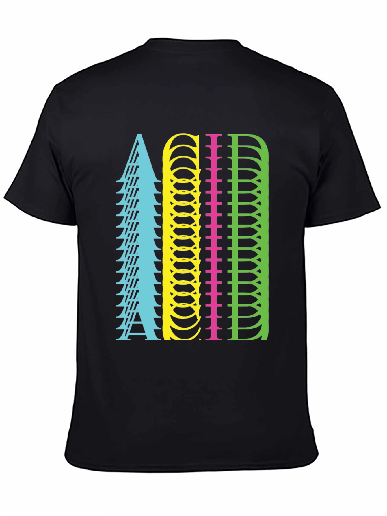 Retro ACID Letter Graphic Black T-Shirt