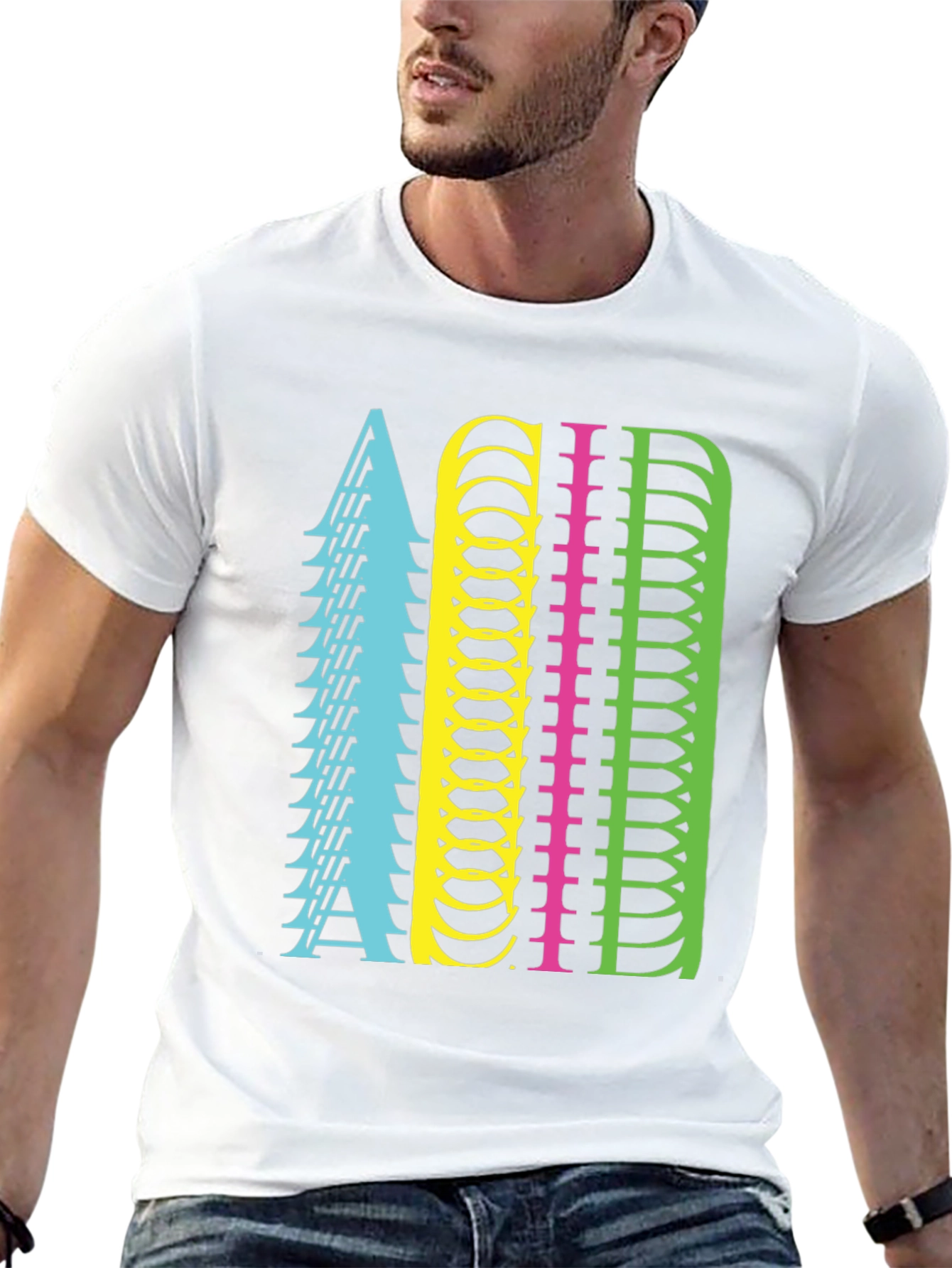 Retro ACID Letter Graphic Black T-Shirt