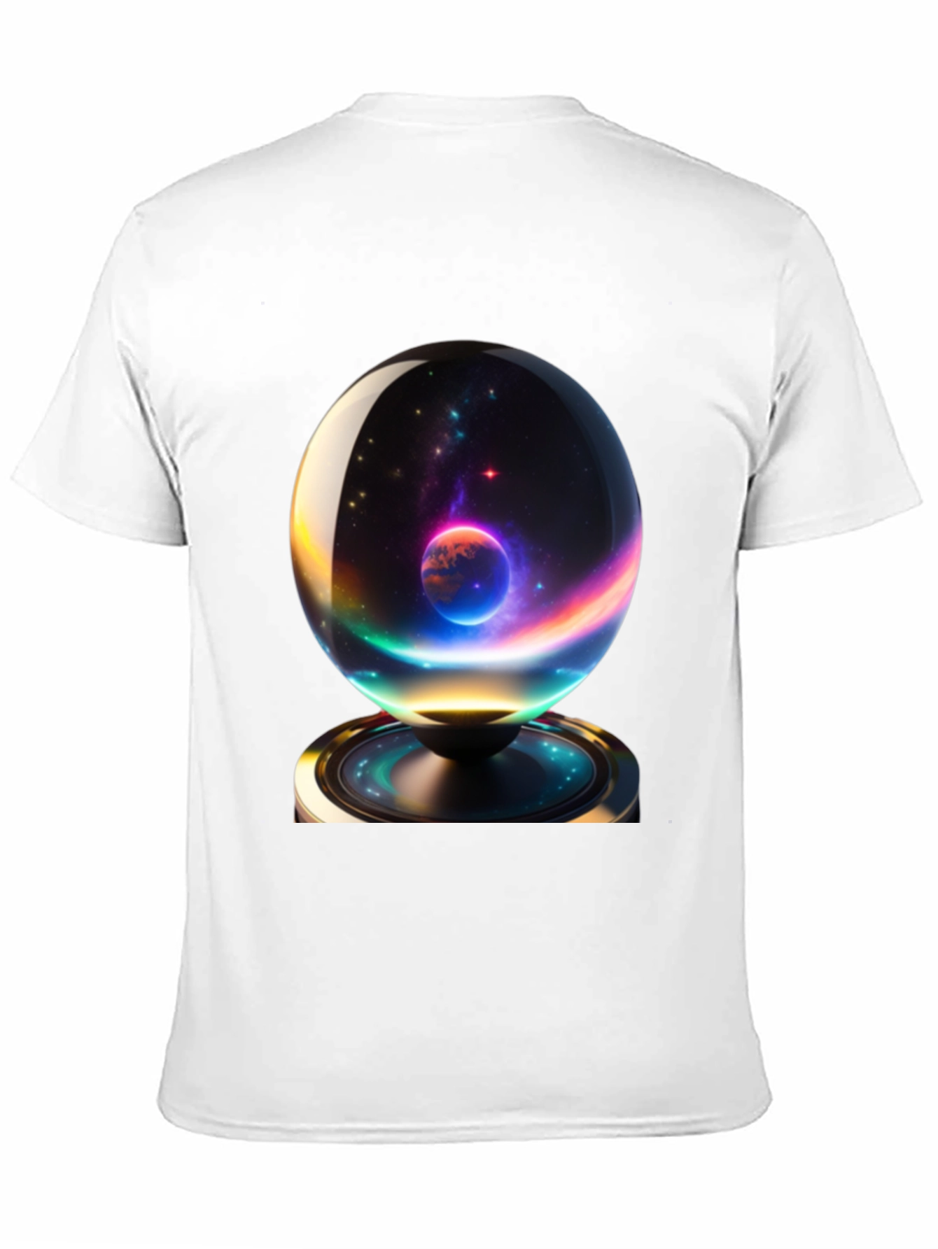 Cosmic Orb Graphic Tee - Black Cotton Blend