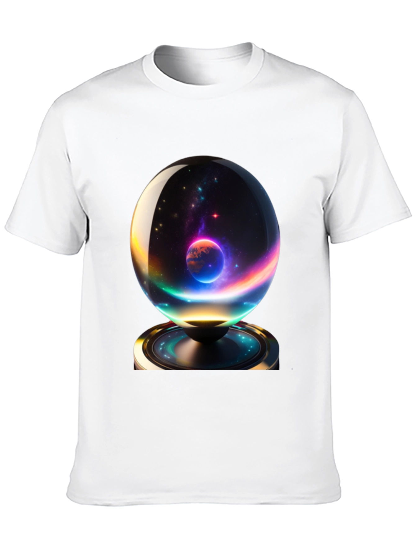 Cosmic Orb Graphic Tee - Black Cotton Blend