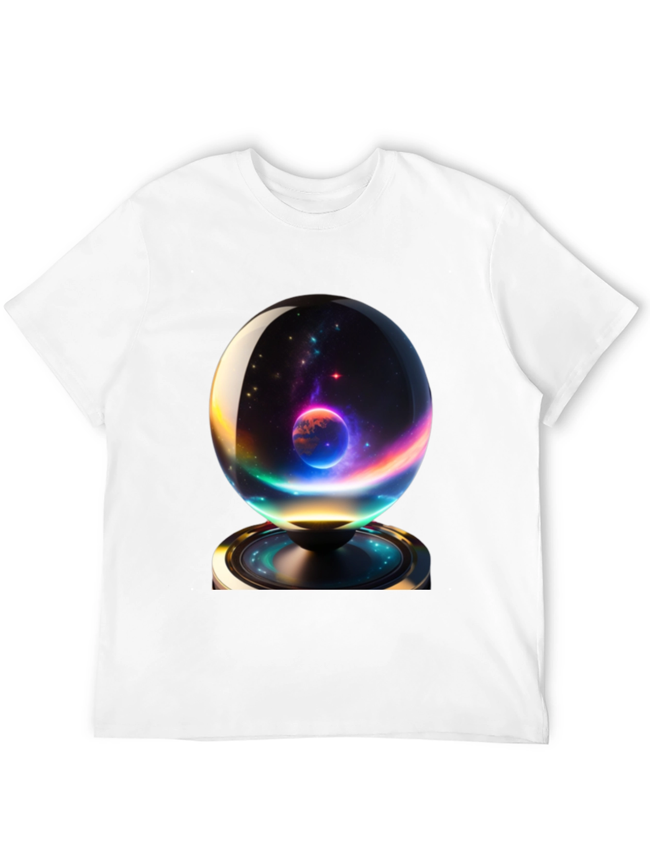 Cosmic Orb Graphic Tee - Black Cotton Blend