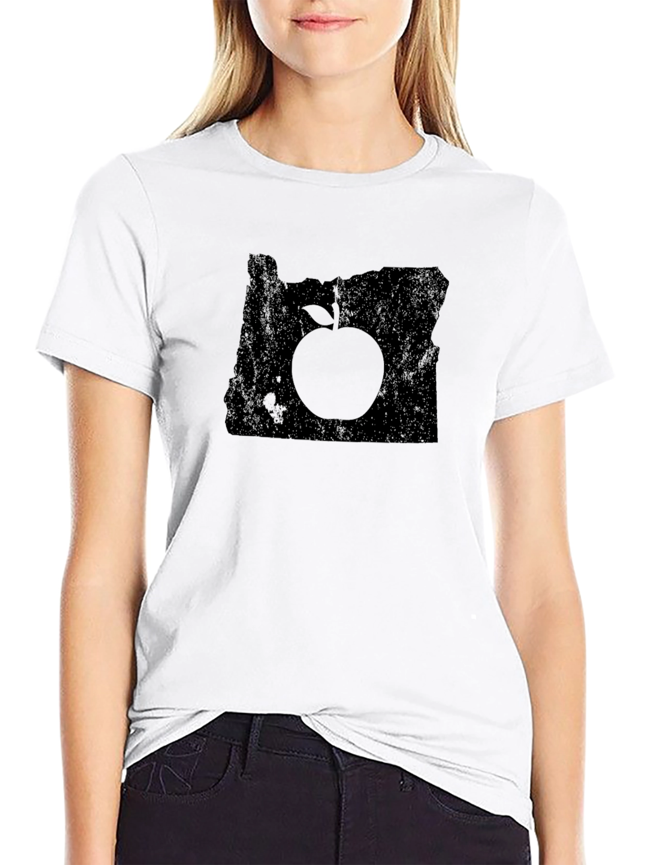 Oregon Apple Graphic T-Shirt - Black