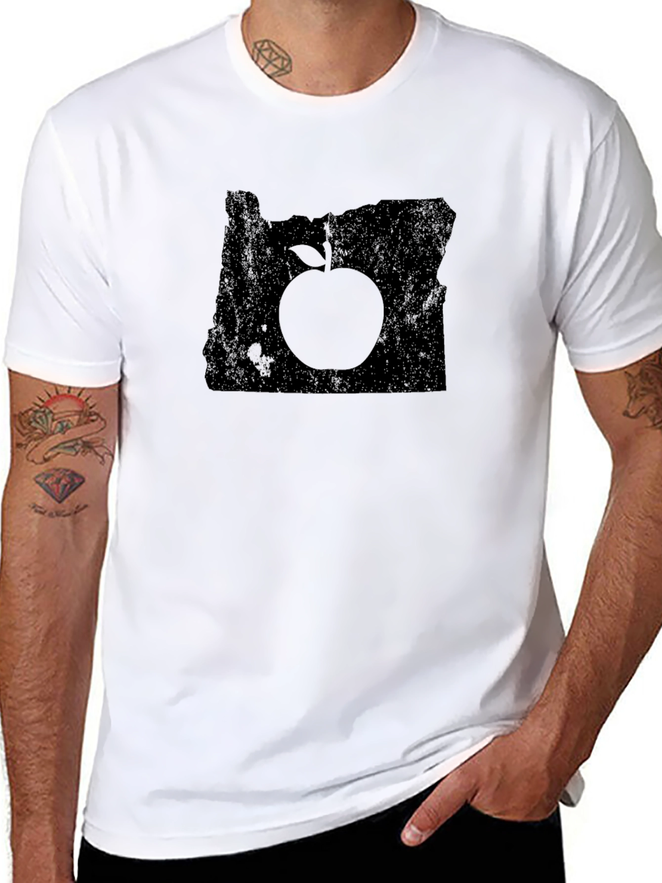 Oregon Apple Graphic T-Shirt - Black