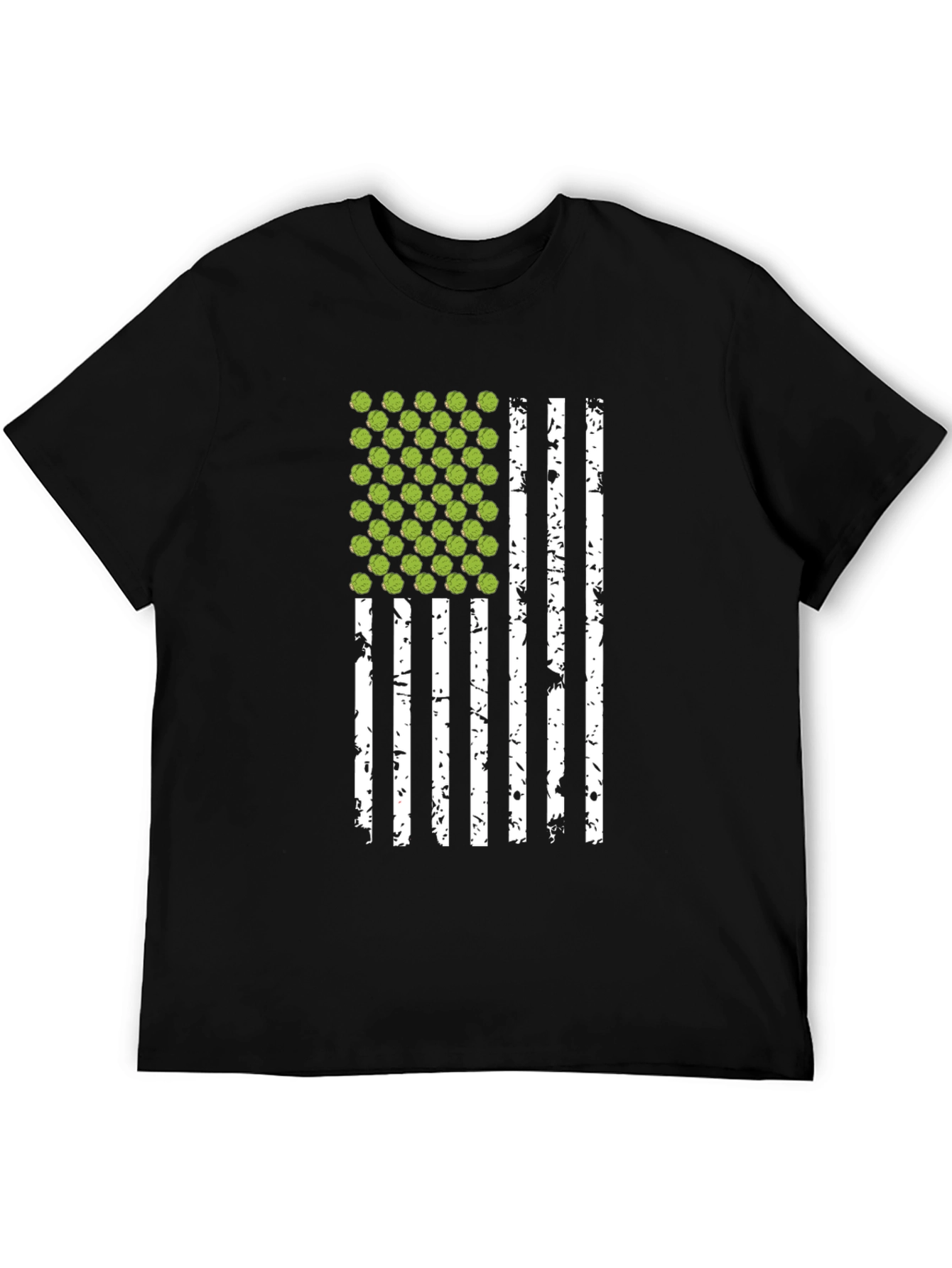 Brussels Sprouts USA Flag Black T-Shirt