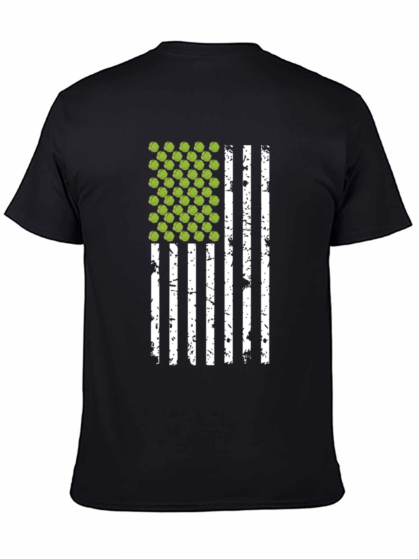 Brussels Sprouts USA Flag Black T-Shirt