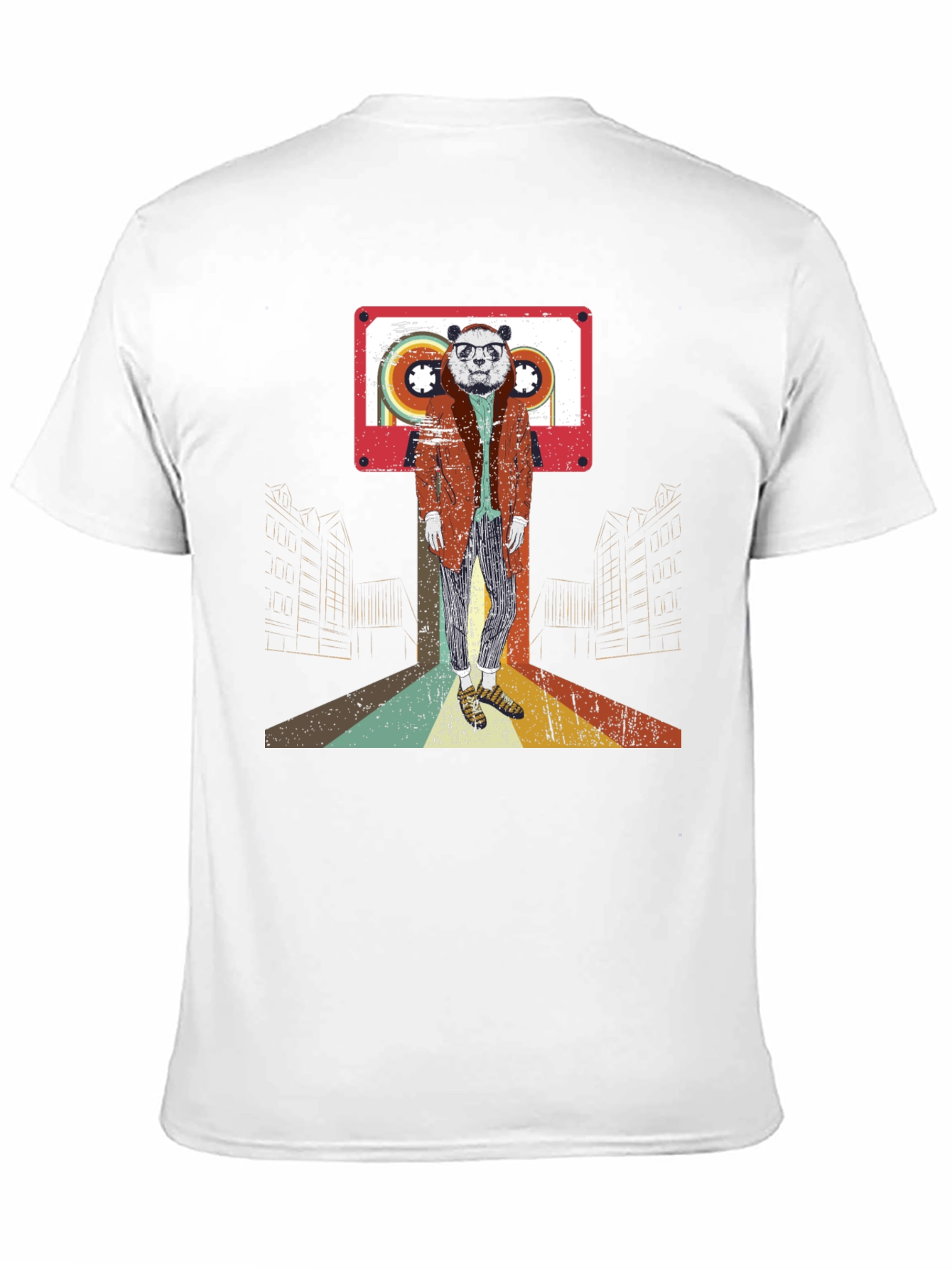 Retro Panda Cassette Tape Graphic T-Shirt