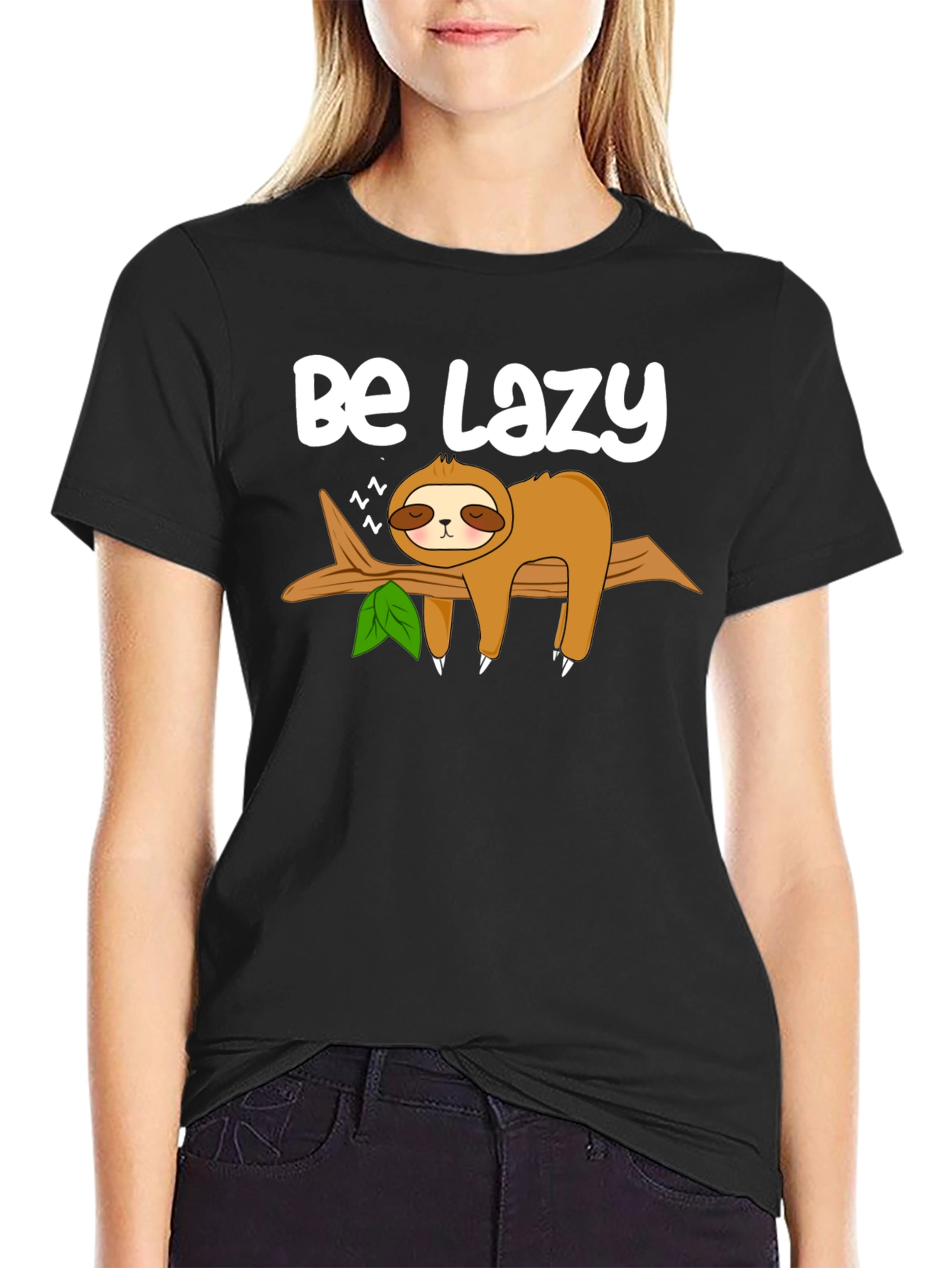 Be Lazy Sloth Graphic Tee - Relaxed Style