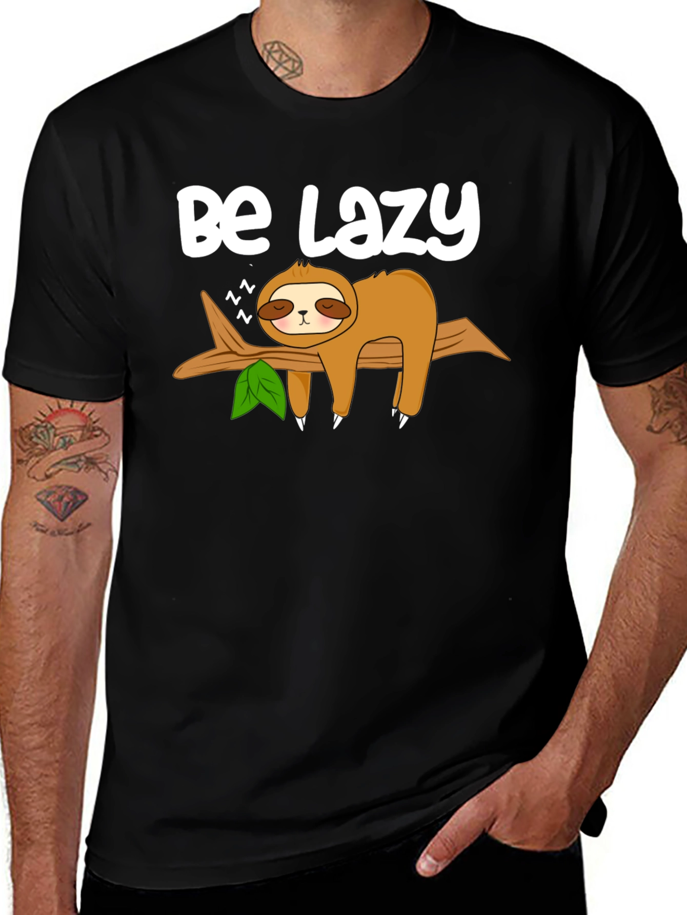 Be Lazy Sloth Graphic Tee - Relaxed Style