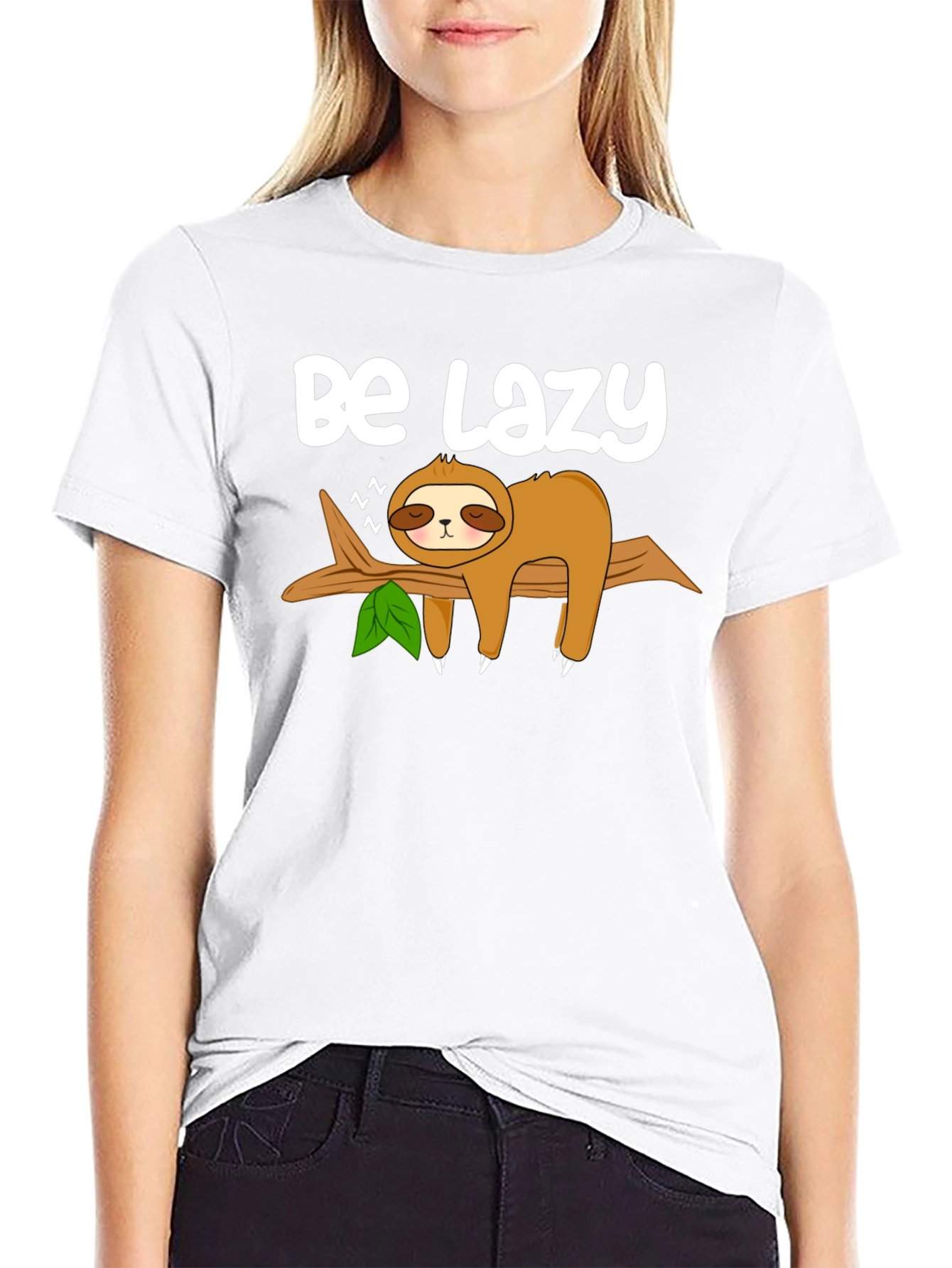 Be Lazy Sloth Graphic Tee - Relaxed Style