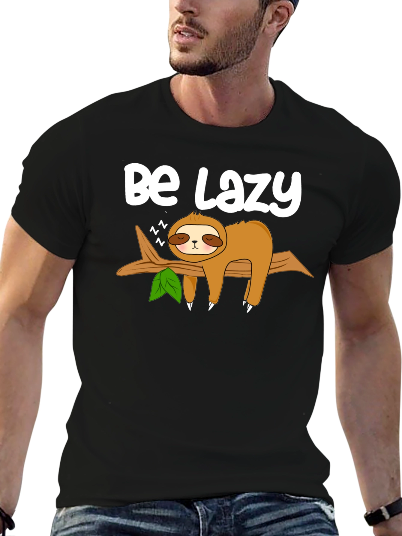 Be Lazy Sloth Graphic Tee - Relaxed Style