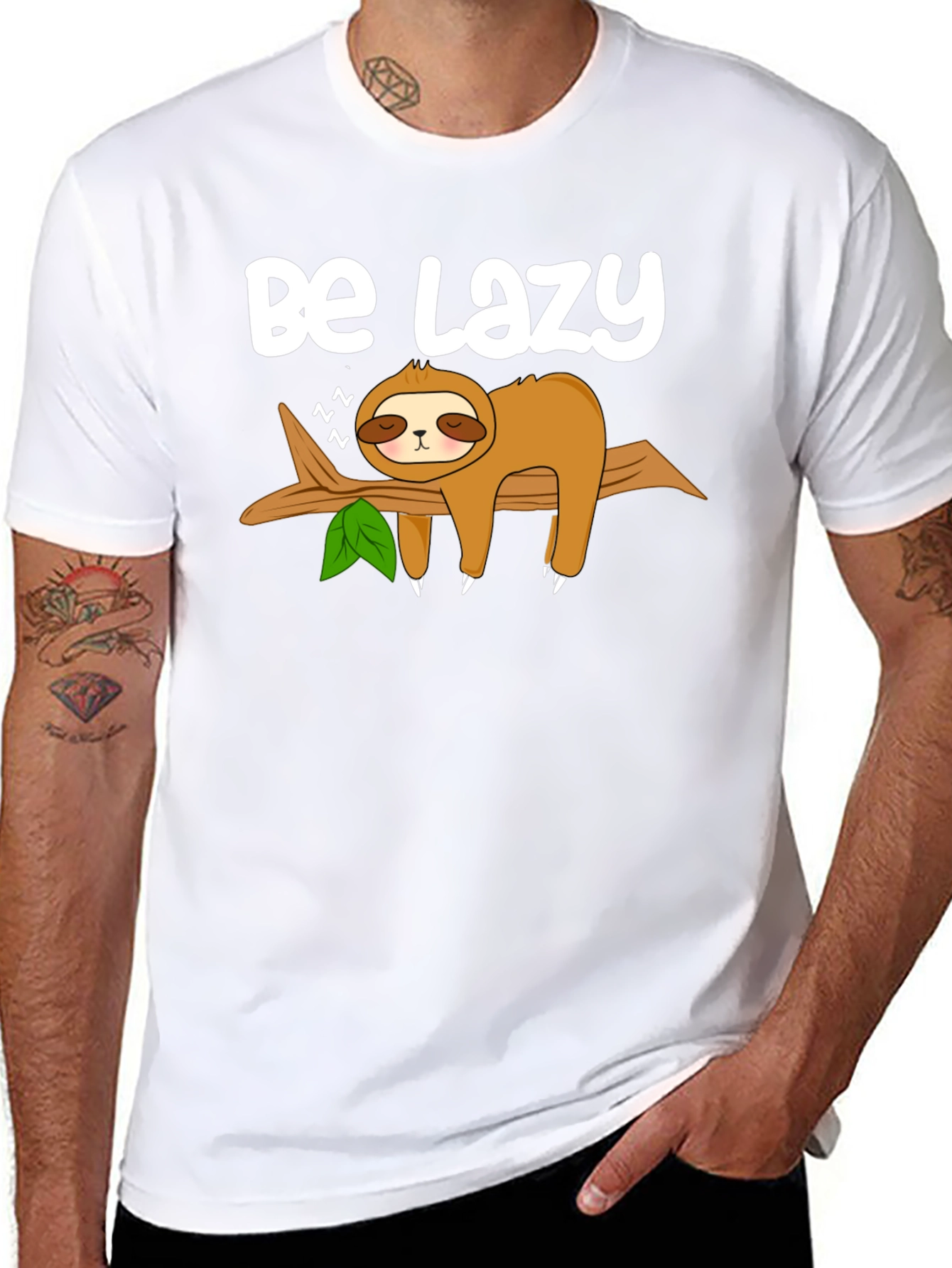 Be Lazy Sloth Graphic Tee - Relaxed Style