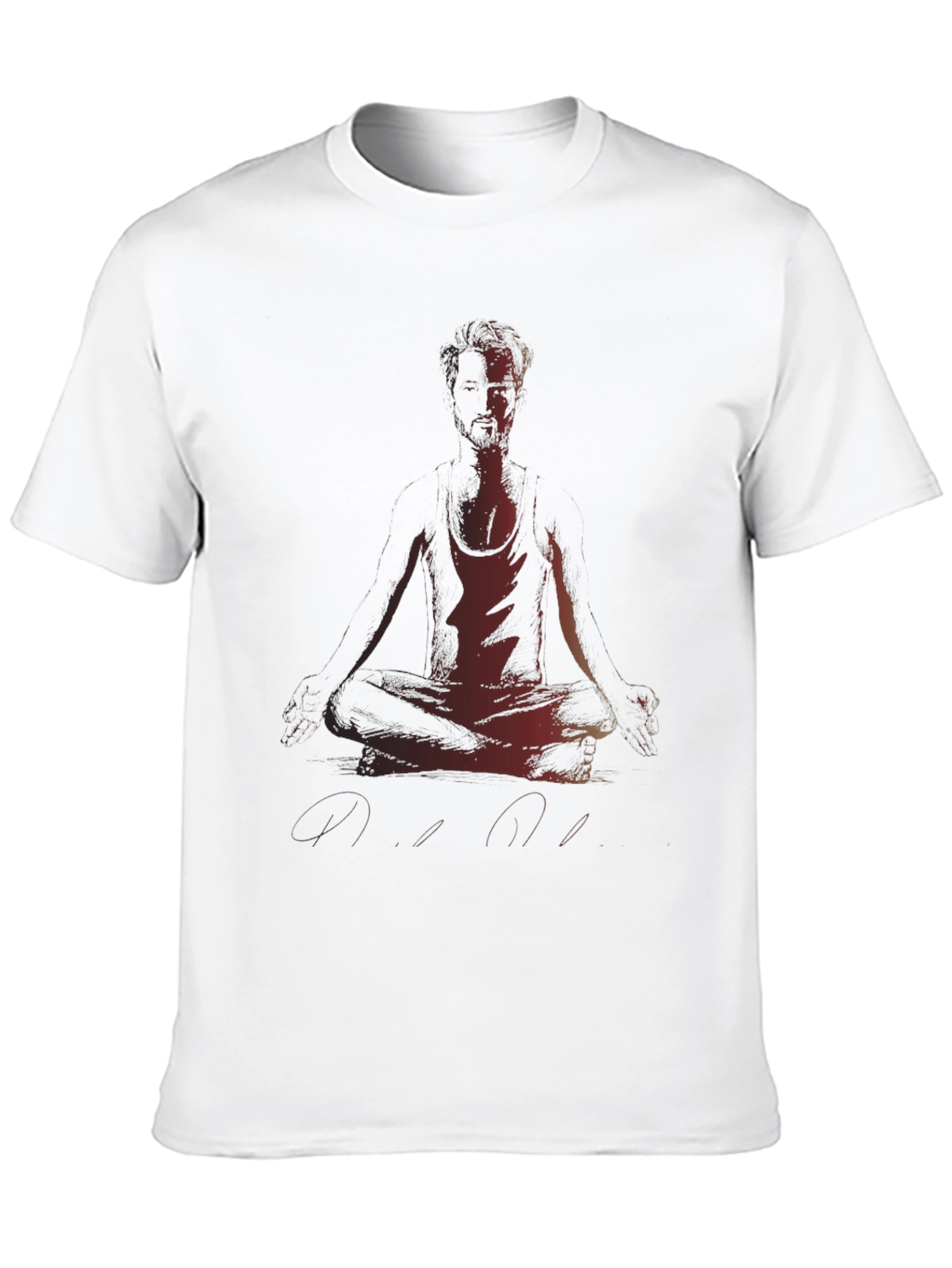 Meditating Man Graphic Black T-Shirt