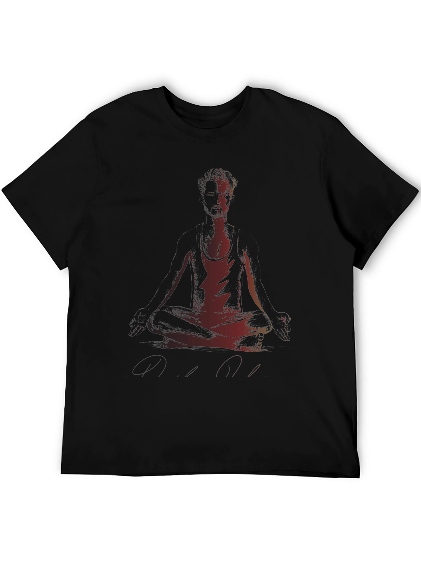 Meditating Man Graphic Black T-Shirt