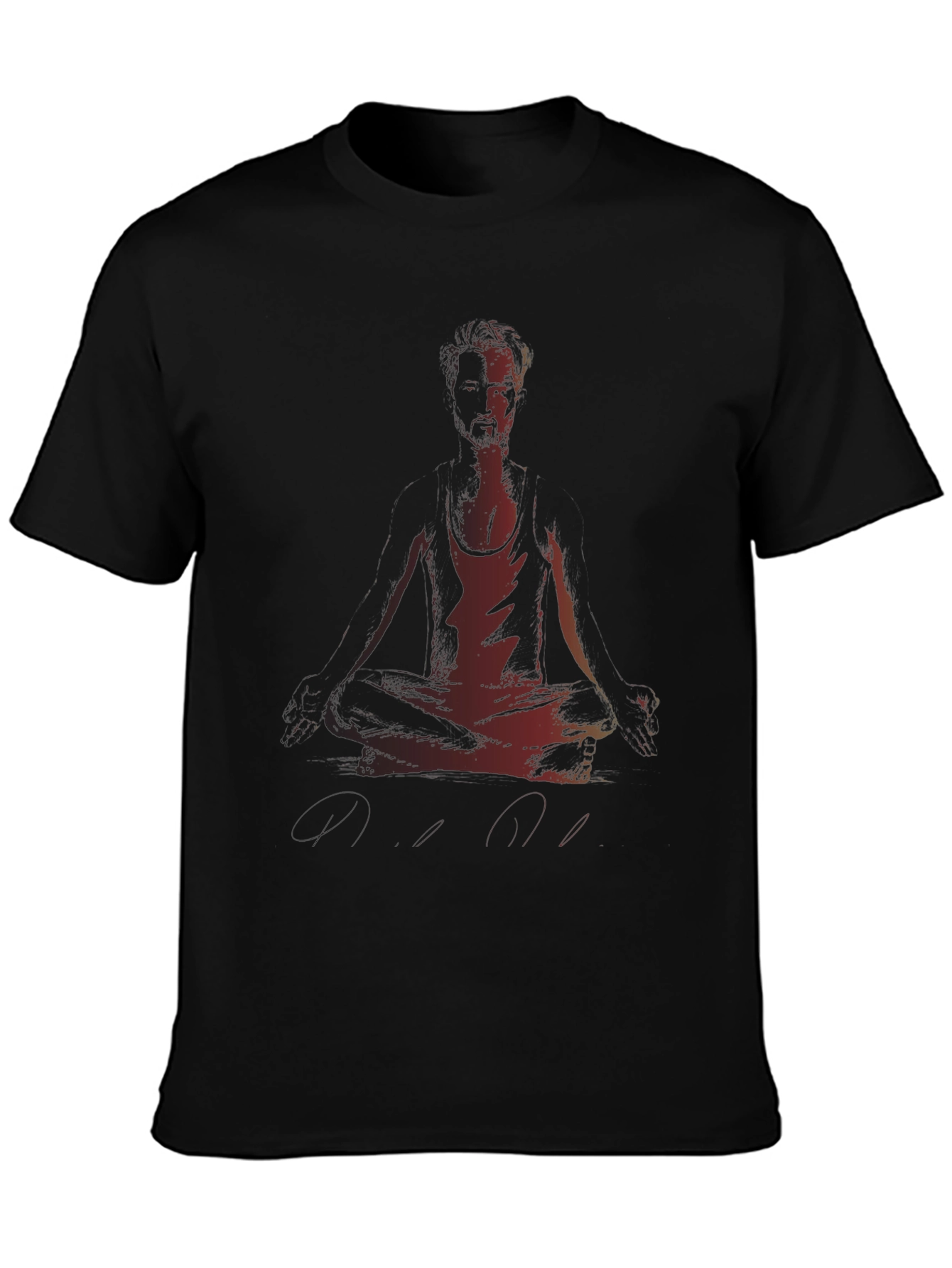 Meditating Man Graphic Black T-Shirt
