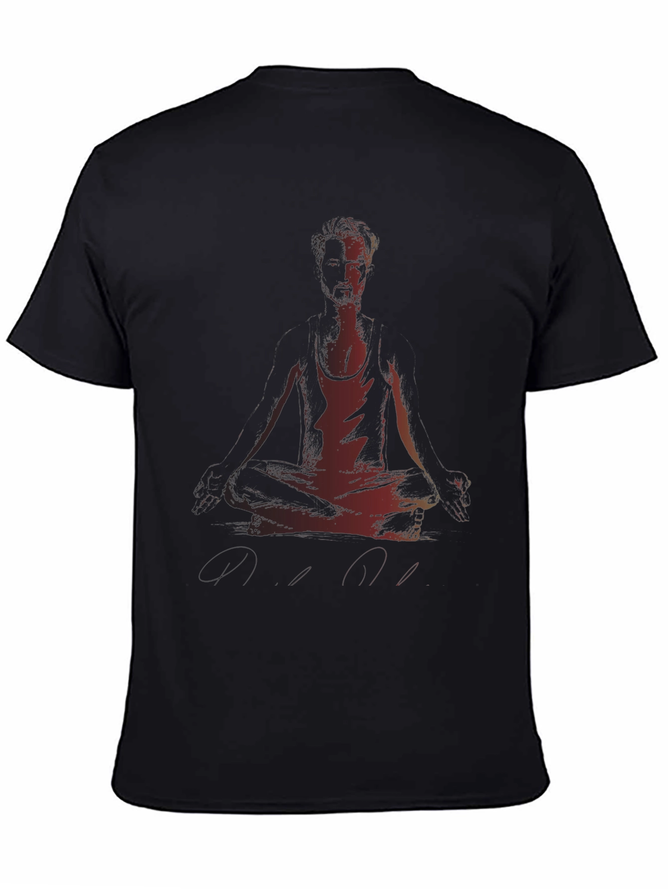 Meditating Man Graphic Black T-Shirt