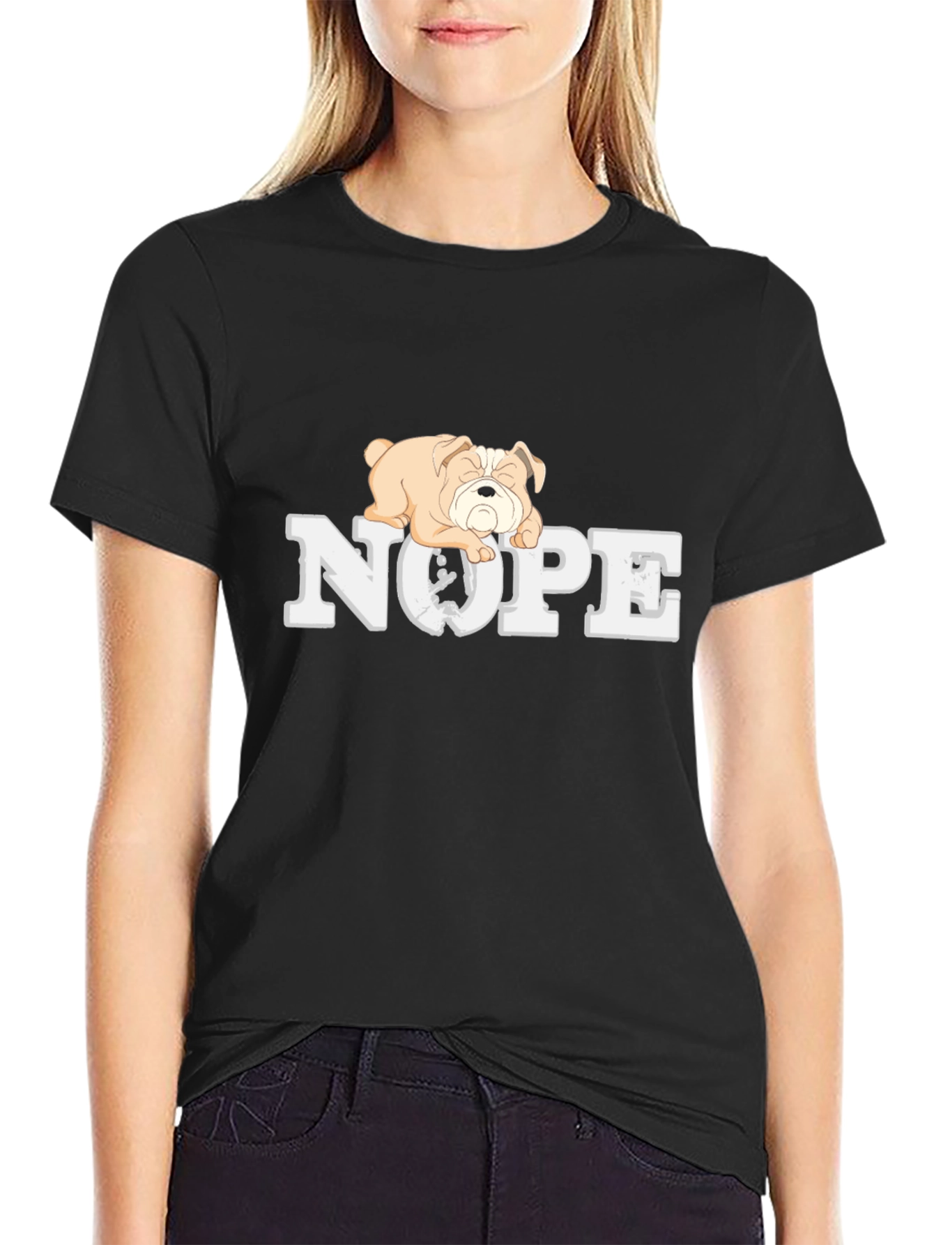 Nope Bulldog Graphic Tee