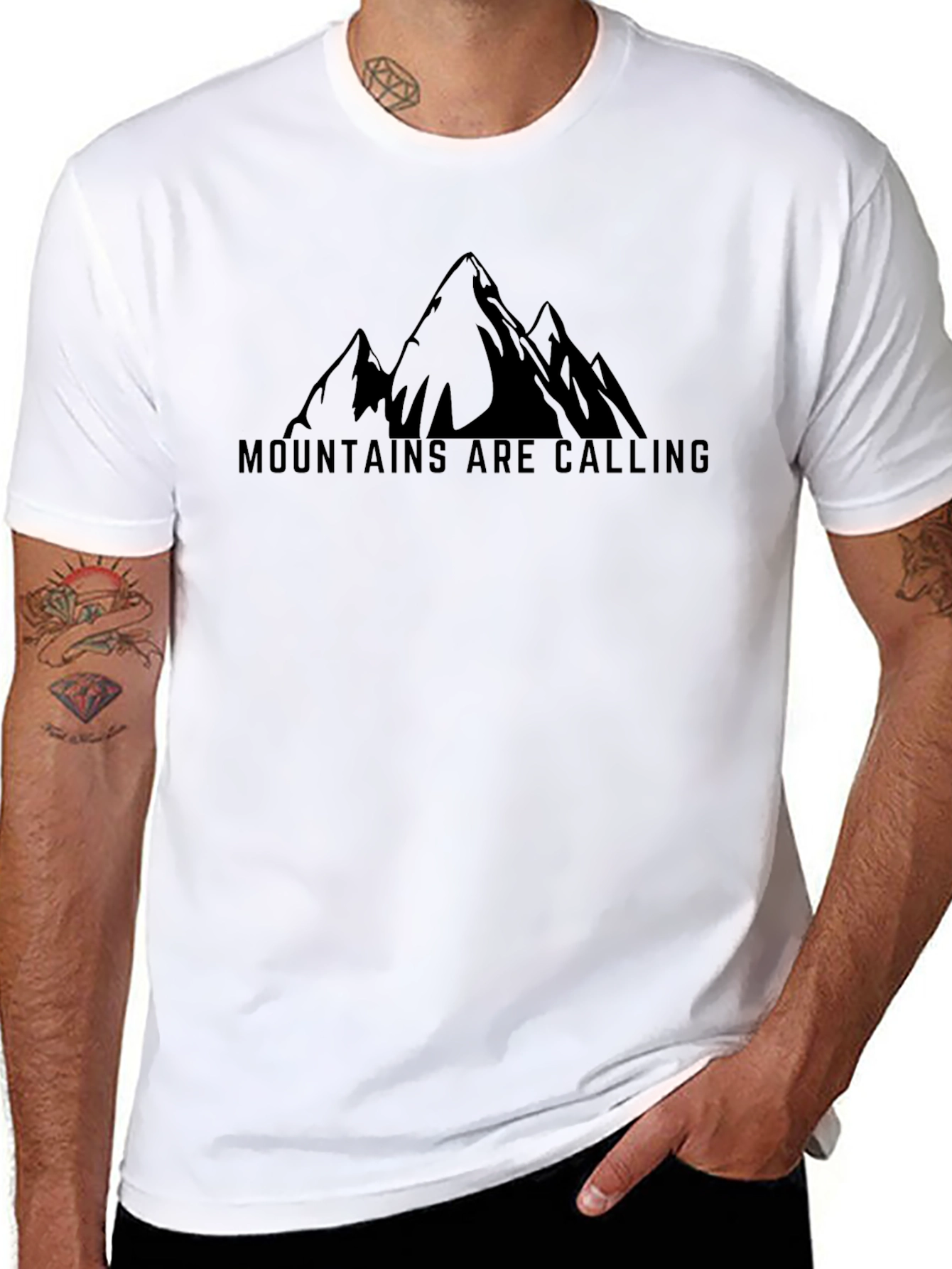 Mountains are Calling Black T-Shirt