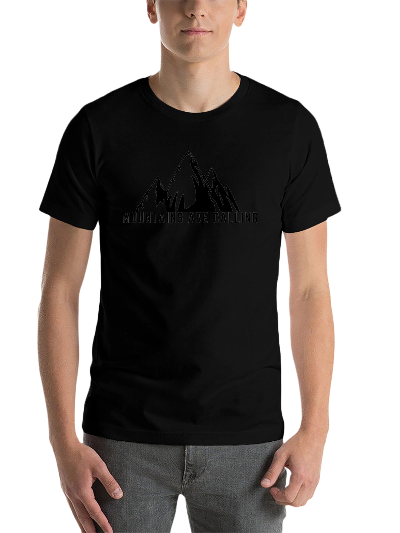 Mountains are Calling Black T-Shirt