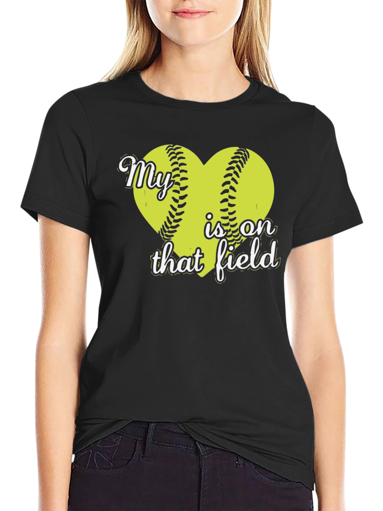My Heart is on That Field Softball T-Shirt