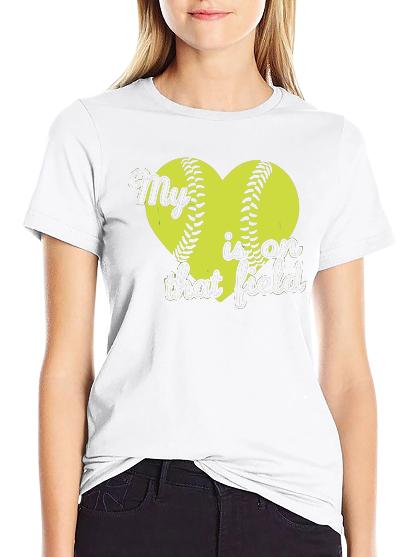 My Heart is on That Field Softball T-Shirt