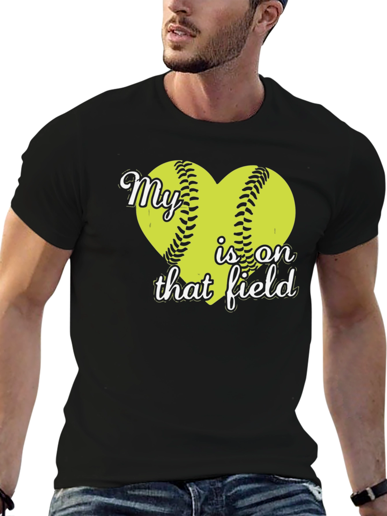 My Heart is on That Field Softball T-Shirt