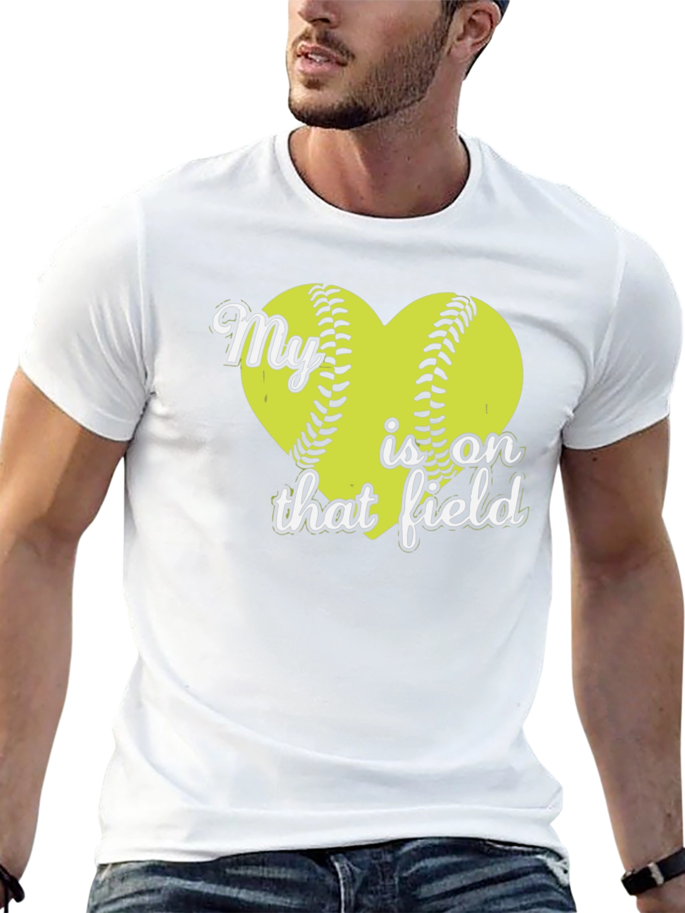 My Heart is on That Field Softball T-Shirt