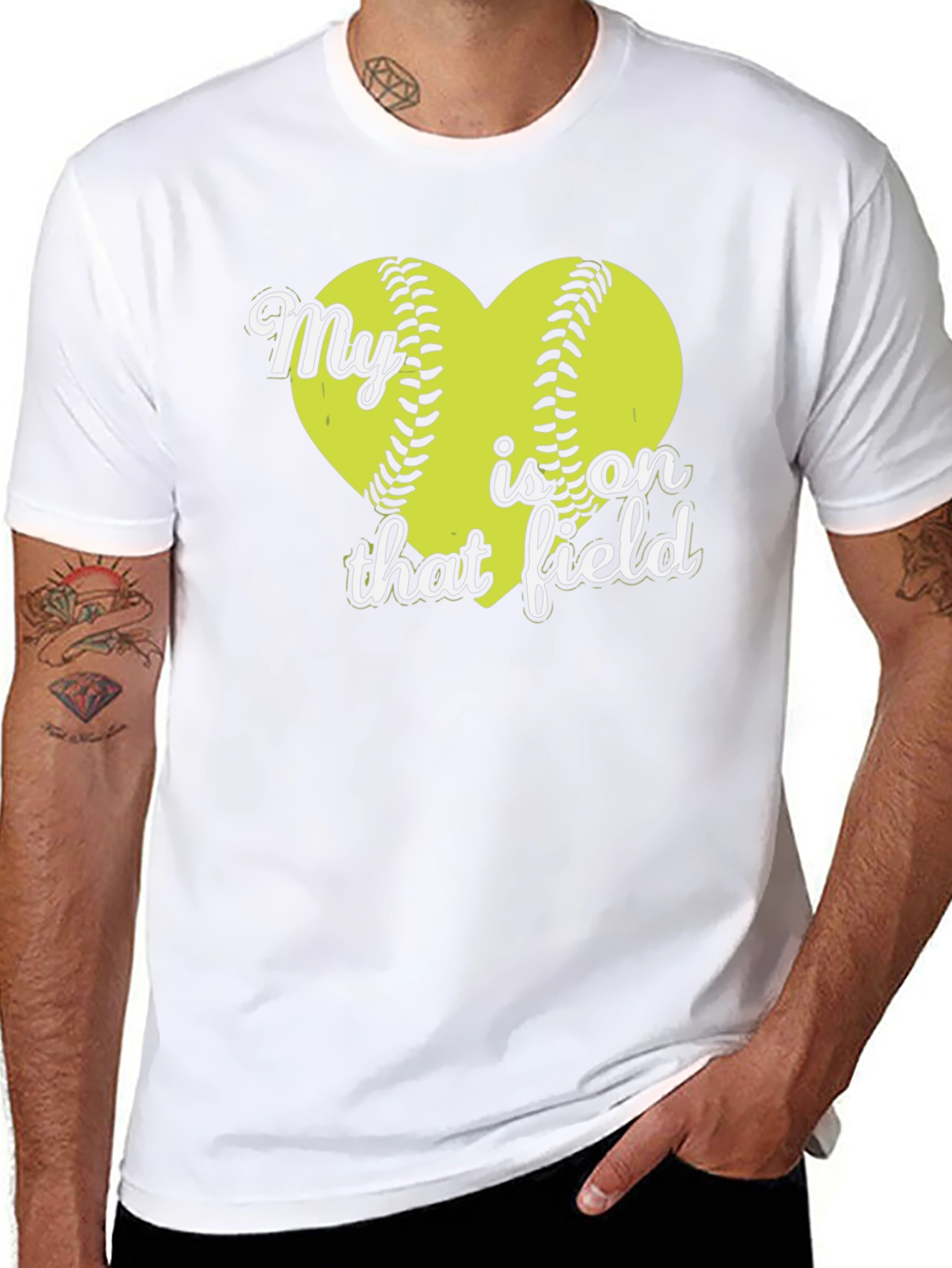 My Heart is on That Field Softball T-Shirt