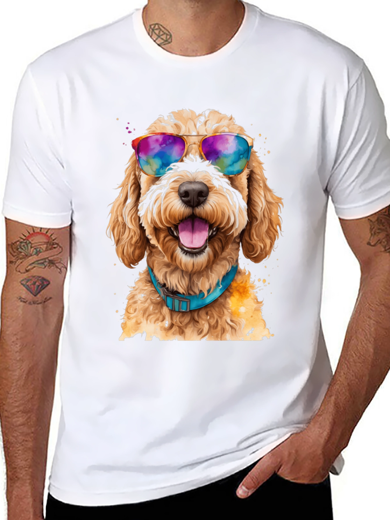 Dog with Sunglasses Graphic Tee - Cool Comfort