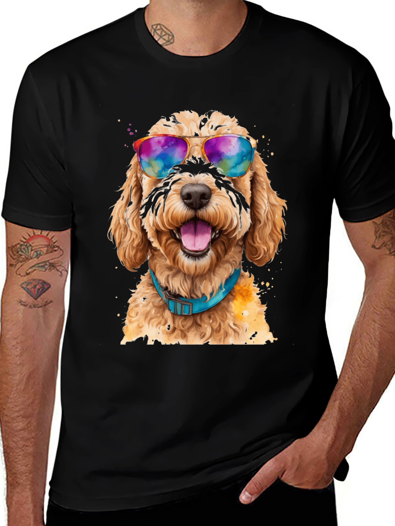 Dog with Sunglasses Graphic Tee - Cool Comfort