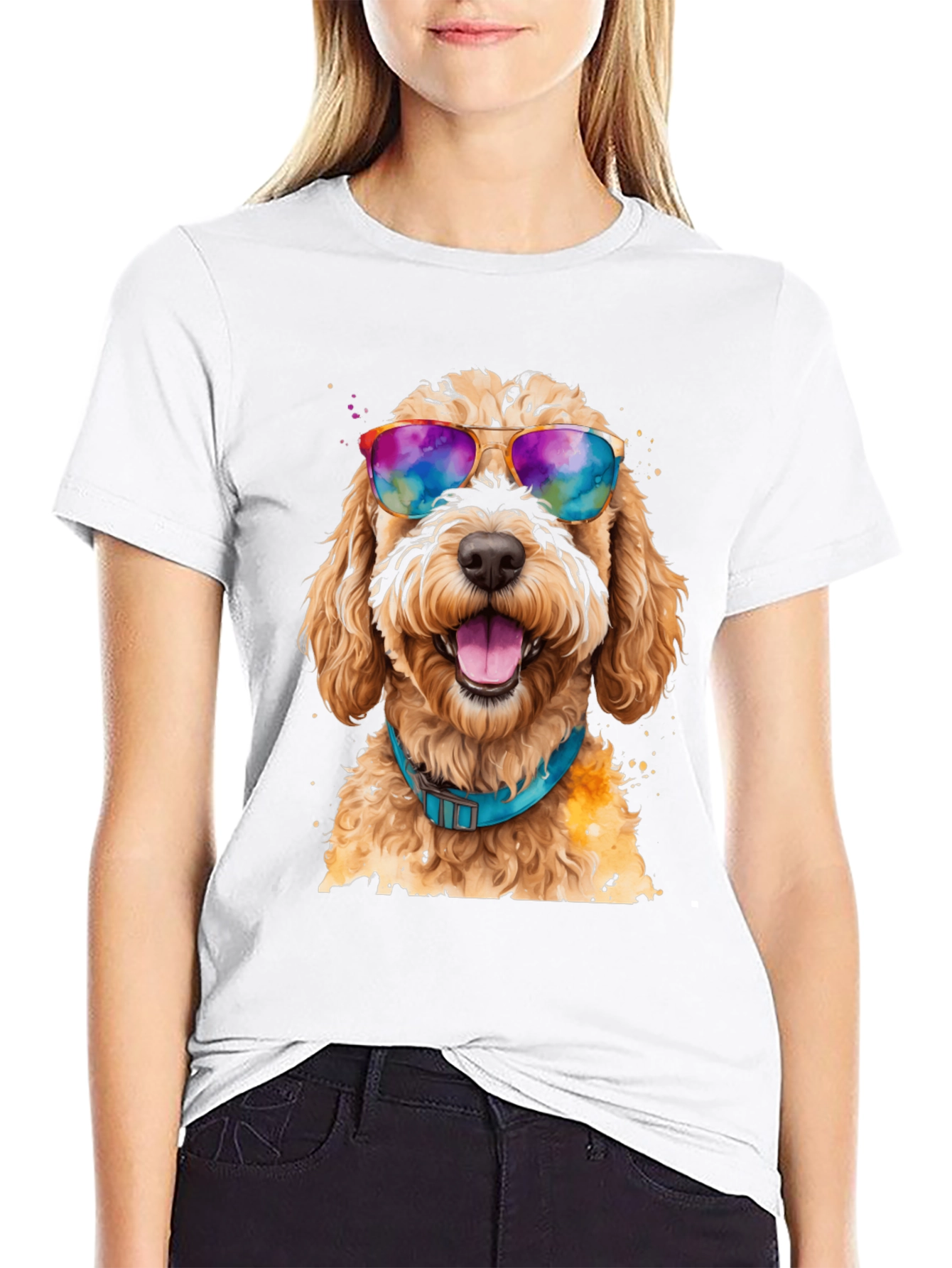 Dog with Sunglasses Graphic Tee - Cool Comfort