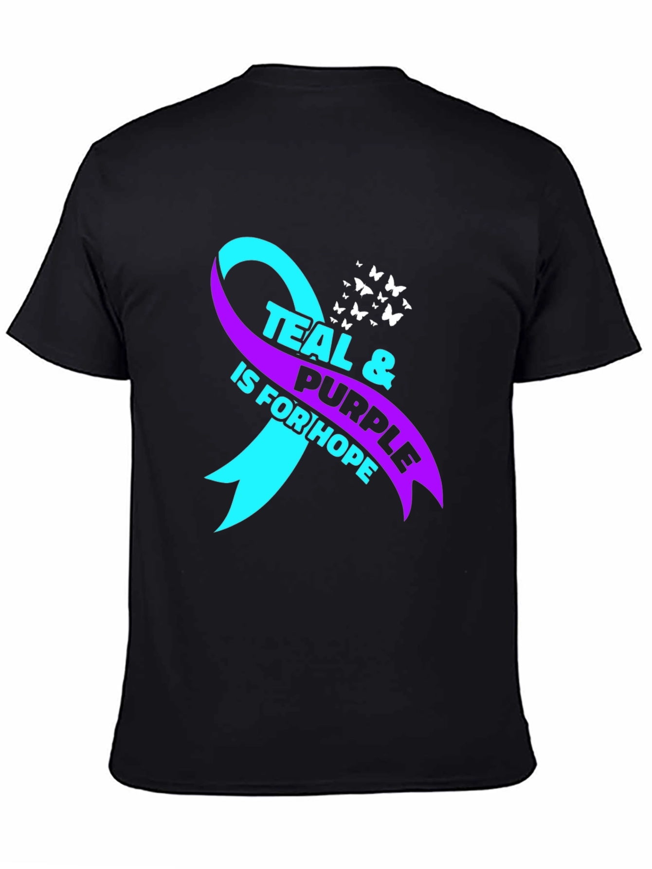 Teal & Purple Ribbon Hope Awareness T-Shirt