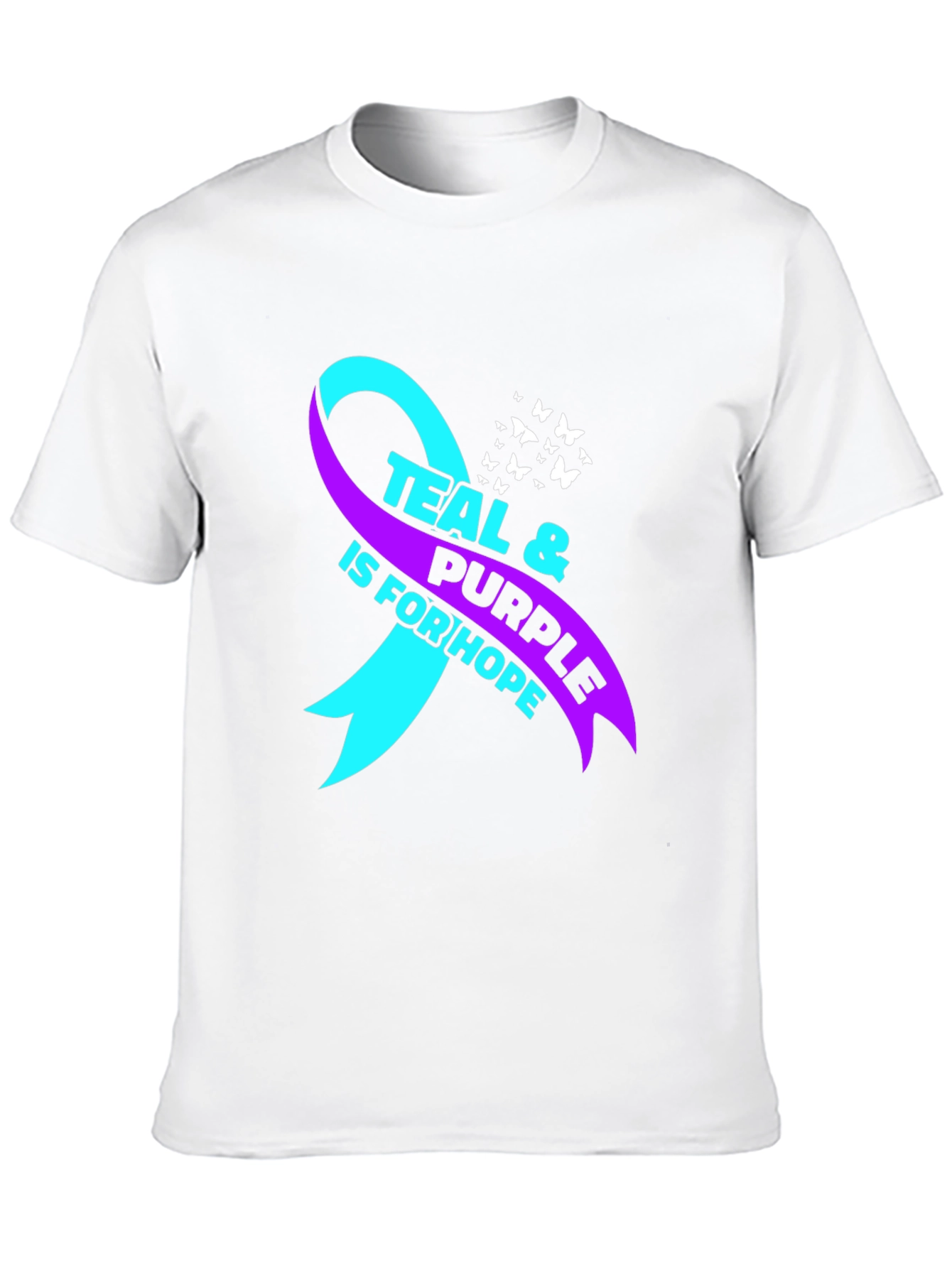 Teal & Purple Ribbon Hope Awareness T-Shirt