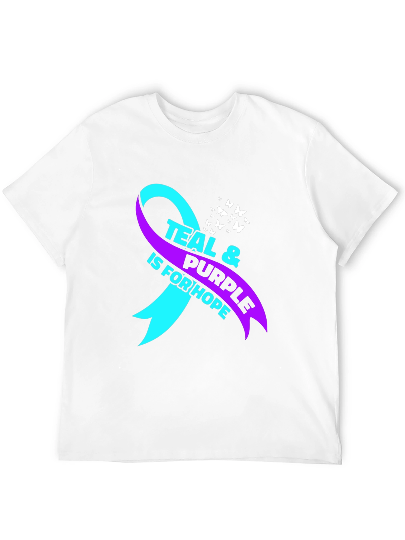 Teal & Purple Ribbon Hope Awareness T-Shirt