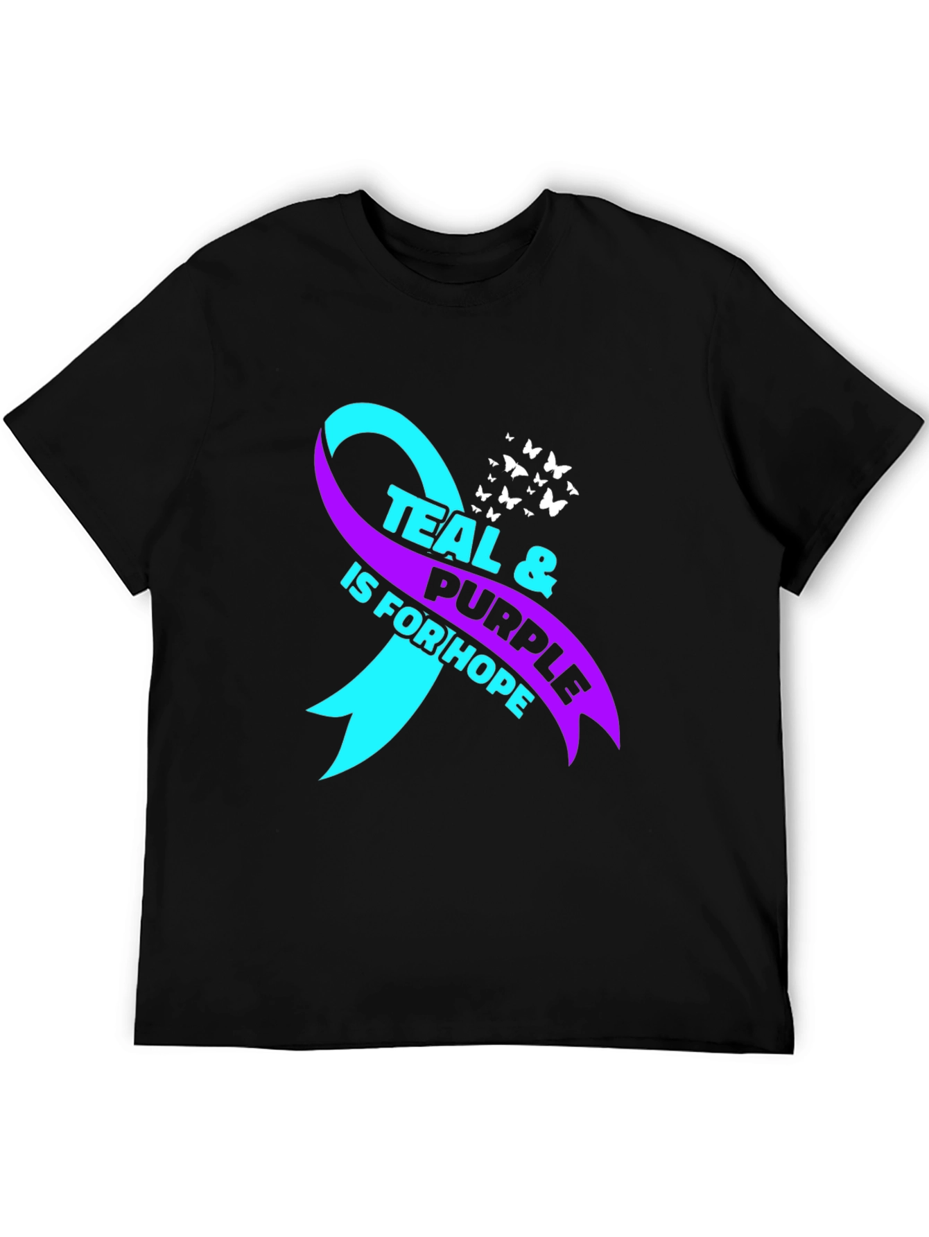 Teal & Purple Ribbon Hope Awareness T-Shirt