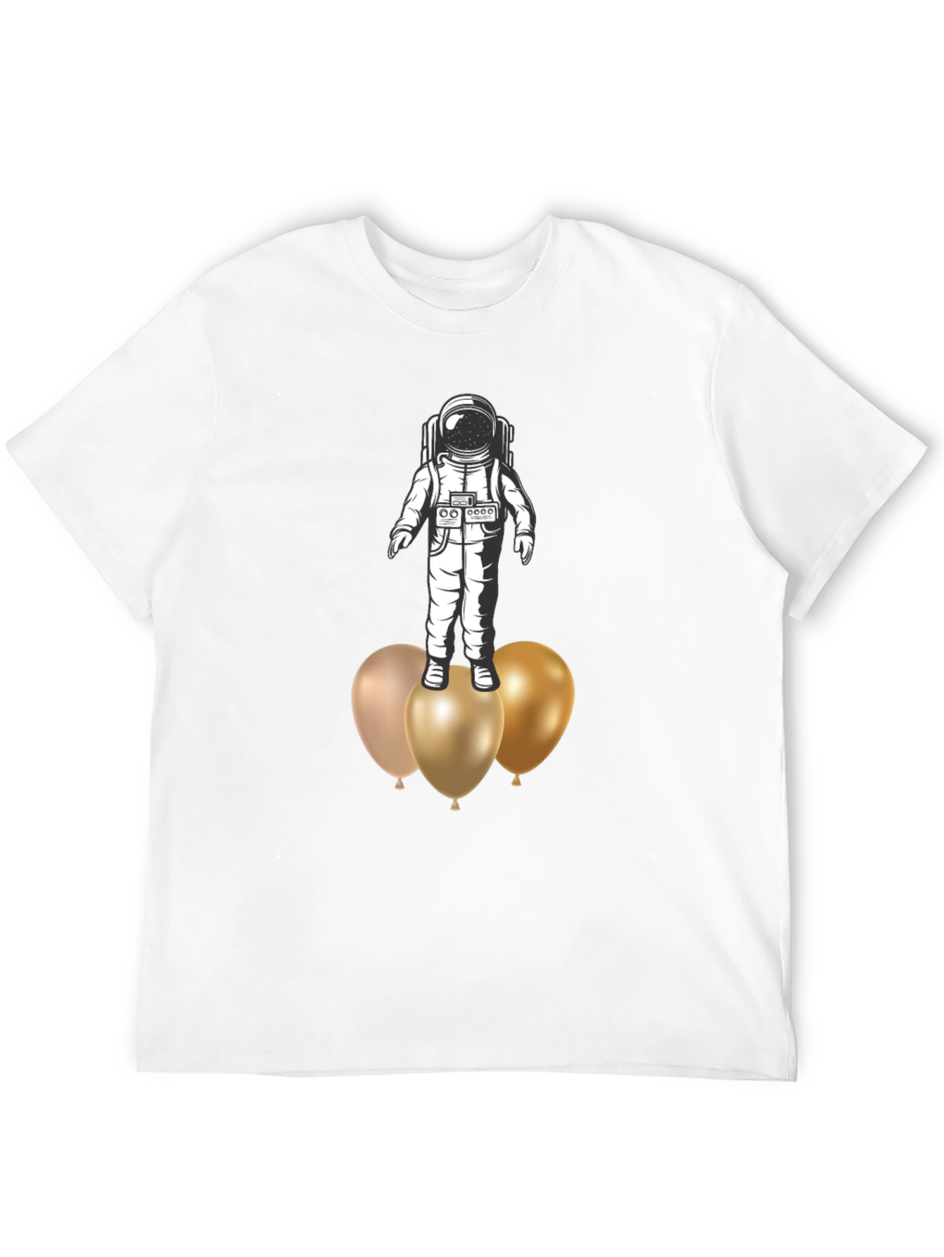 Astronaut on Balloons Graphic Tee - Black