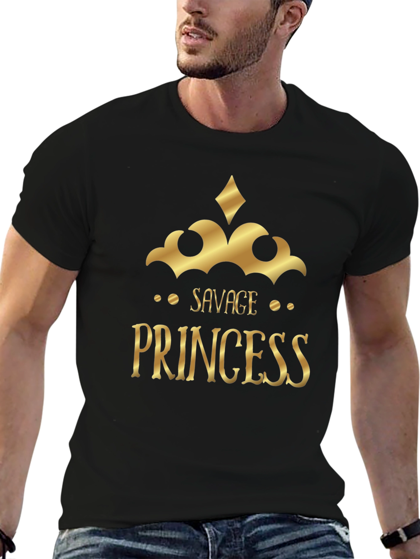 Savage Princess Graphic Tee - Black Cotton T-Shirt