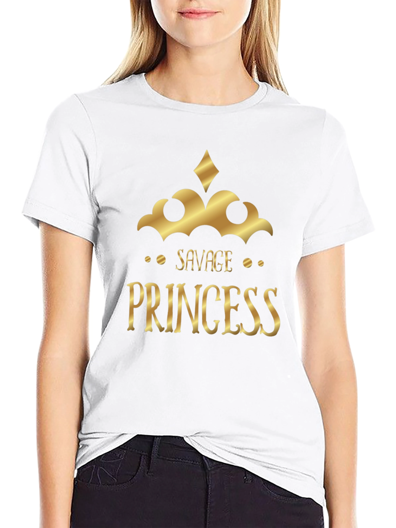 Savage Princess Graphic Tee - Black Cotton T-Shirt