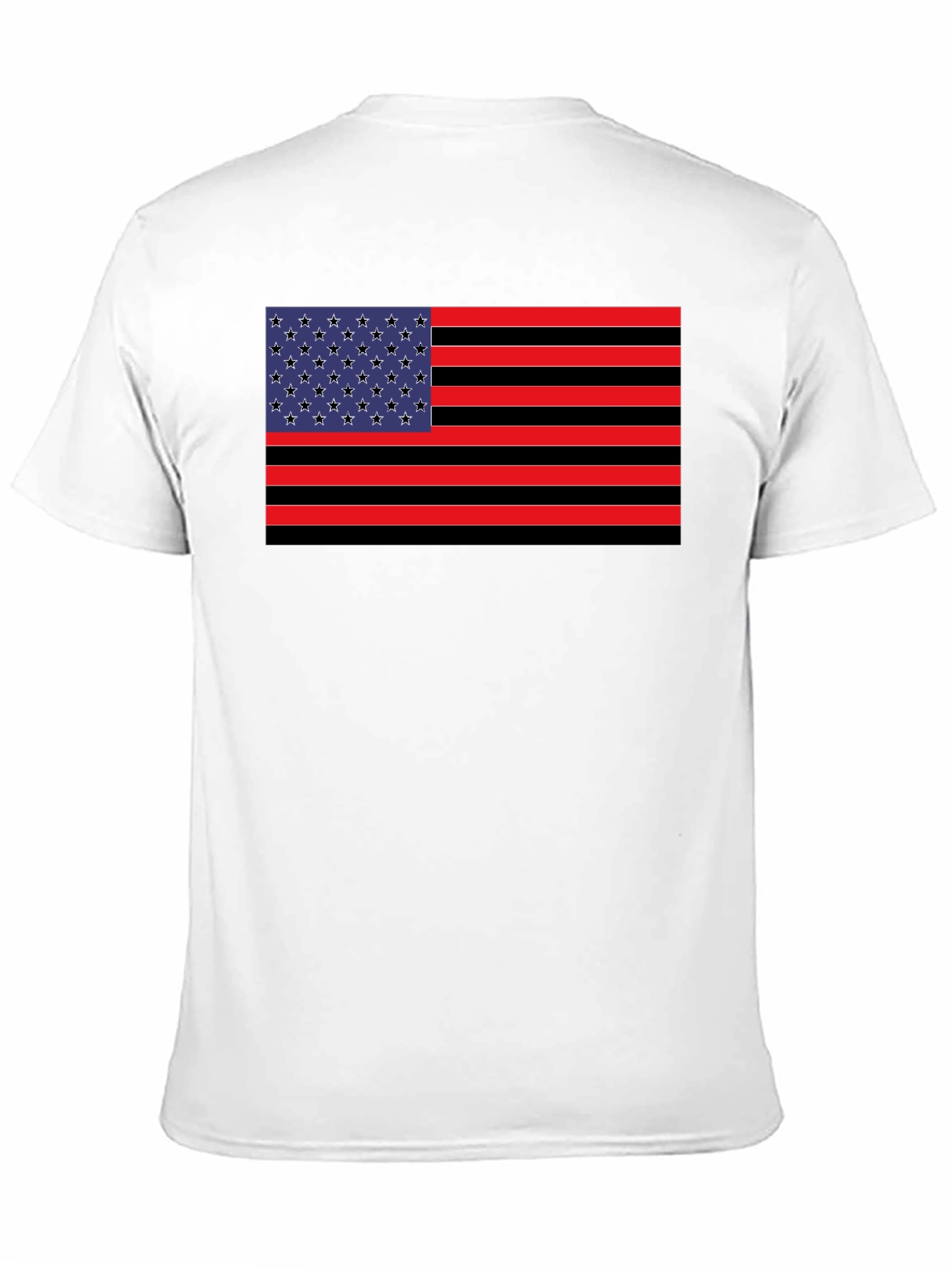 American Flag Graphic Tee - Black Cotton Blend Shirt
