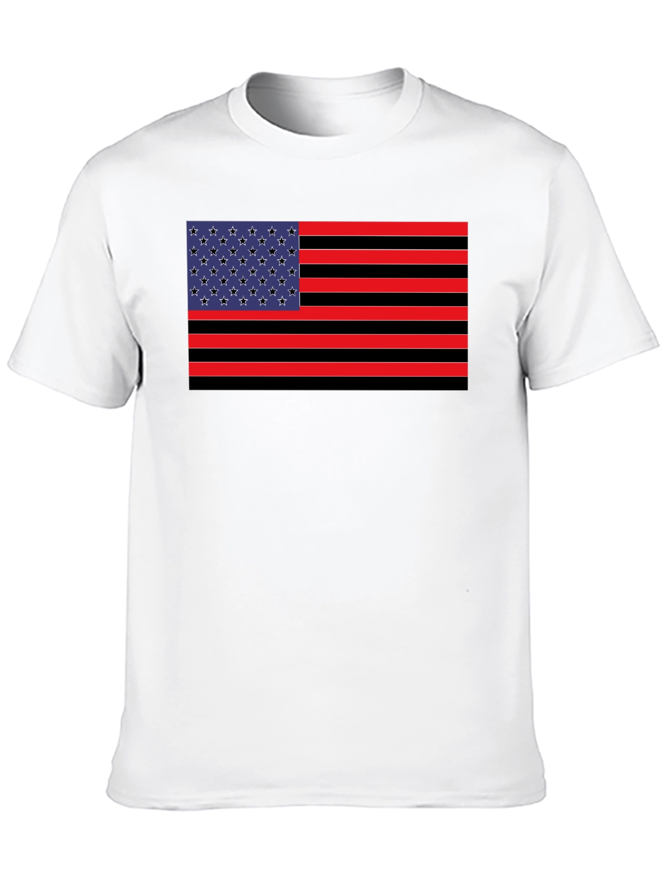 American Flag Graphic Tee - Black Cotton Blend Shirt
