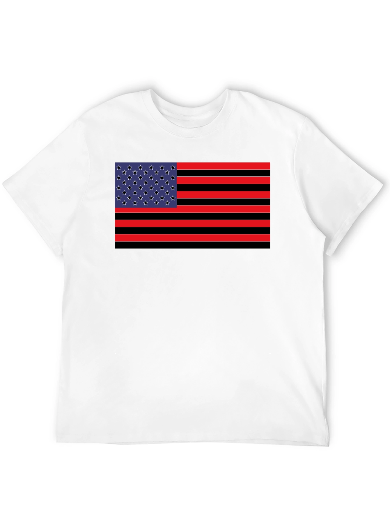 American Flag Graphic Tee - Black Cotton Blend Shirt