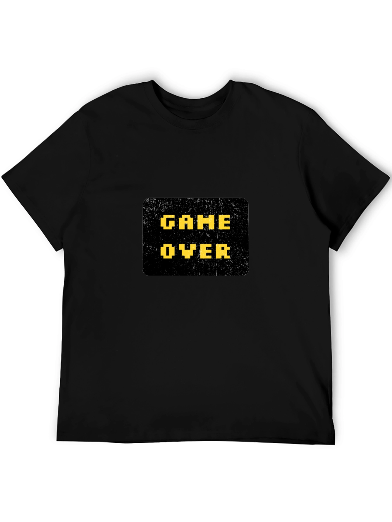 Game Over Graphic Print Black T-Shirt