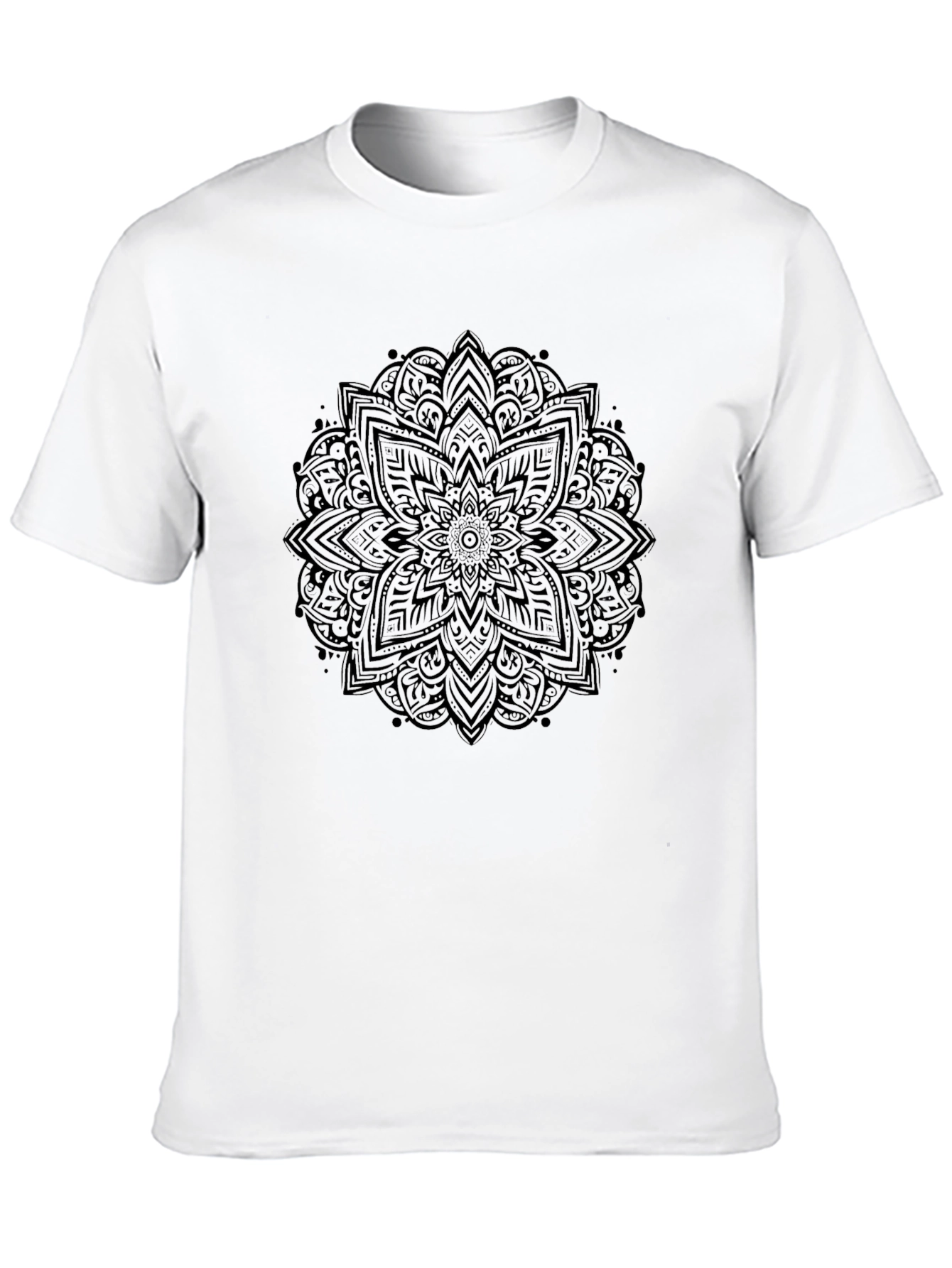 Black Mandala Graphic Tee - Stylish Mens Casual Wear