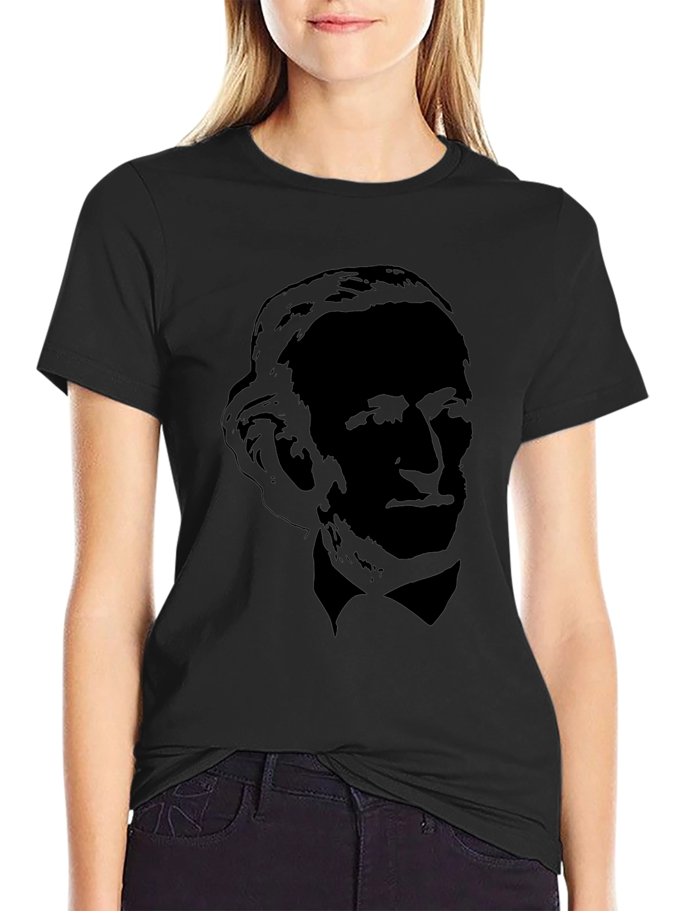 Silhouette Portrait Black T-Shirt
